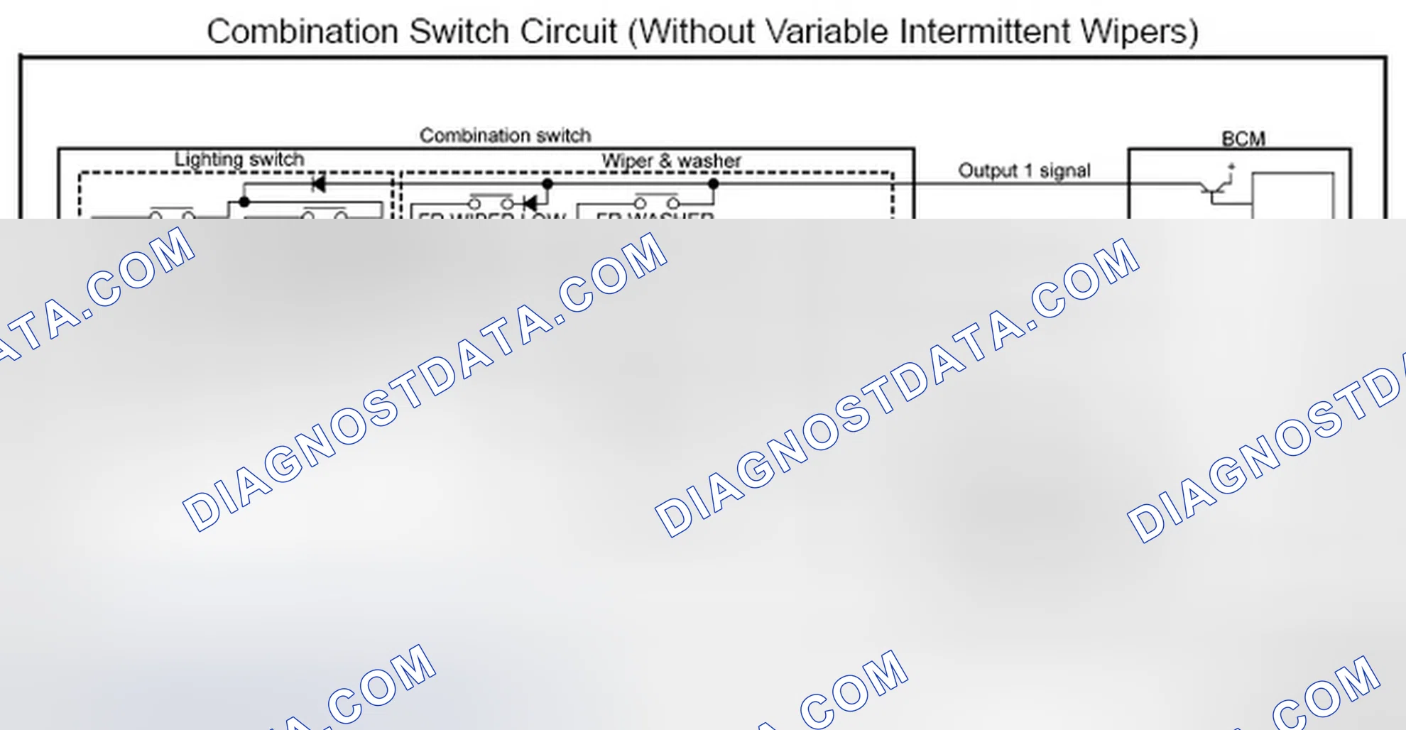 Scheme 95: COMBINATION SWITCH MATRIX (WITHOUT VARIABLE INTERMITTENT WIPERS)