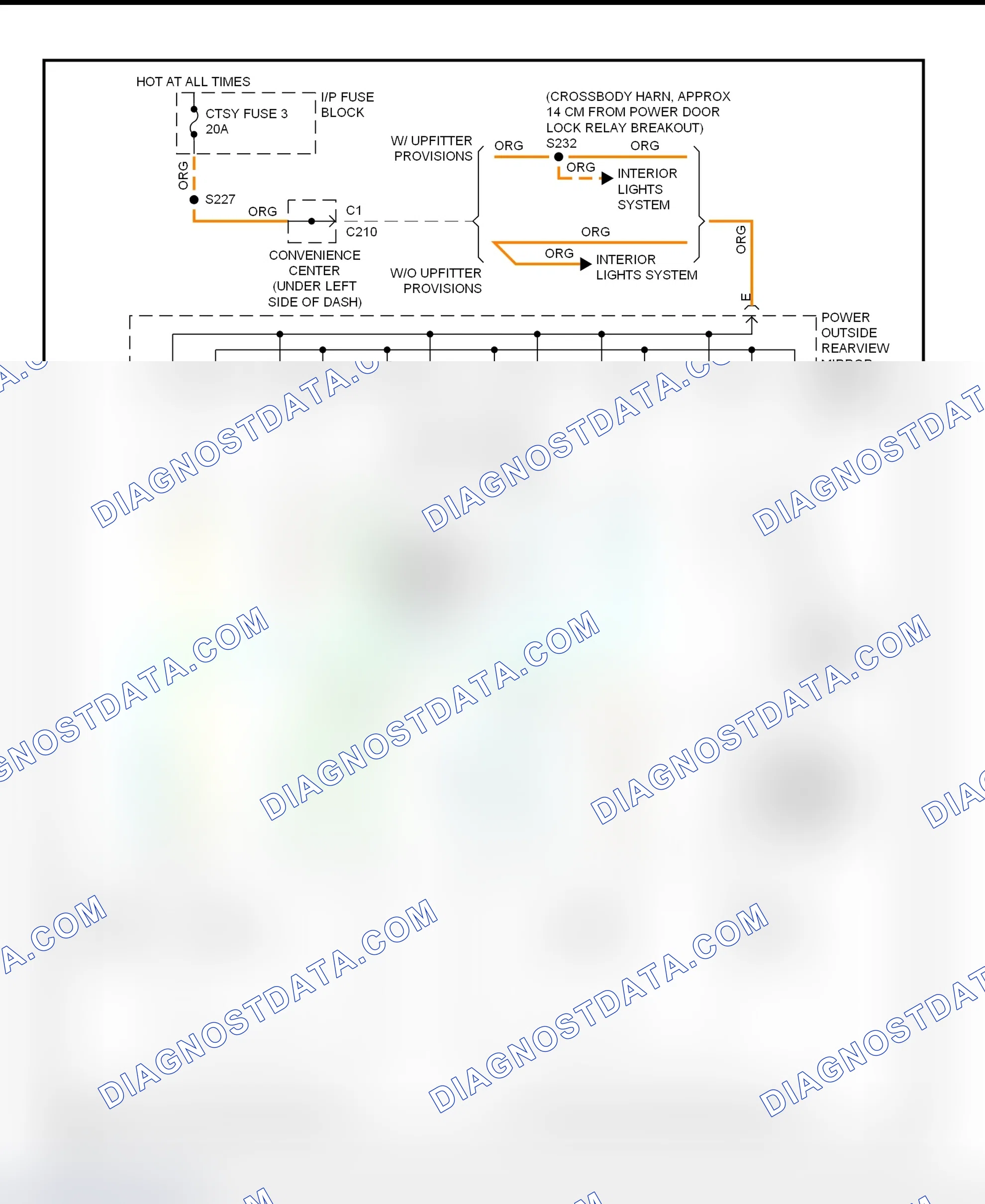 Fig. 10: Power Mirror System Wiring Diagram (Express & Savana)