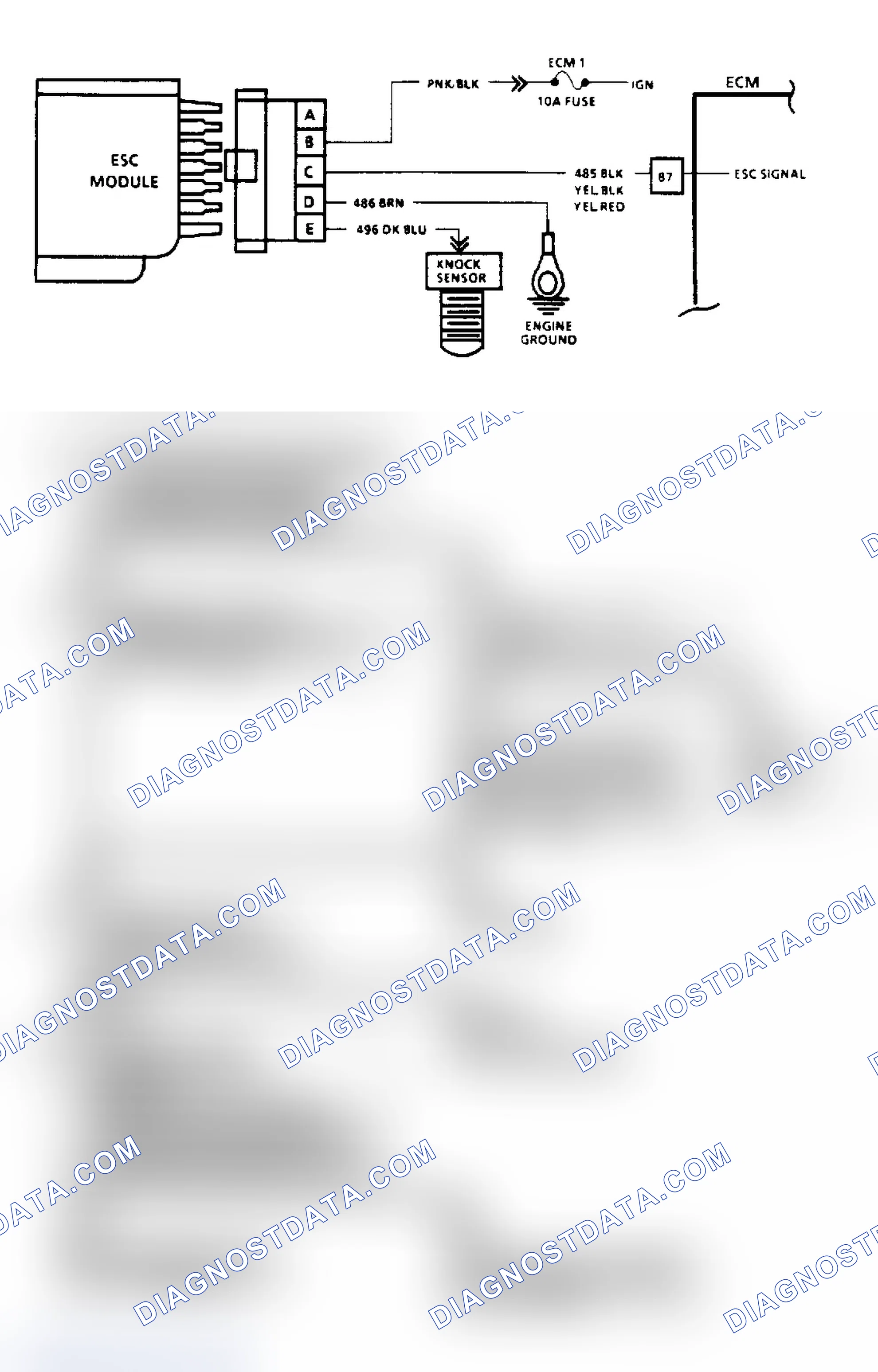 Scheme 114: Electronic Spark Control Check (Except 2.5L & 7.4L Engines) - Flow Chart & Schematic