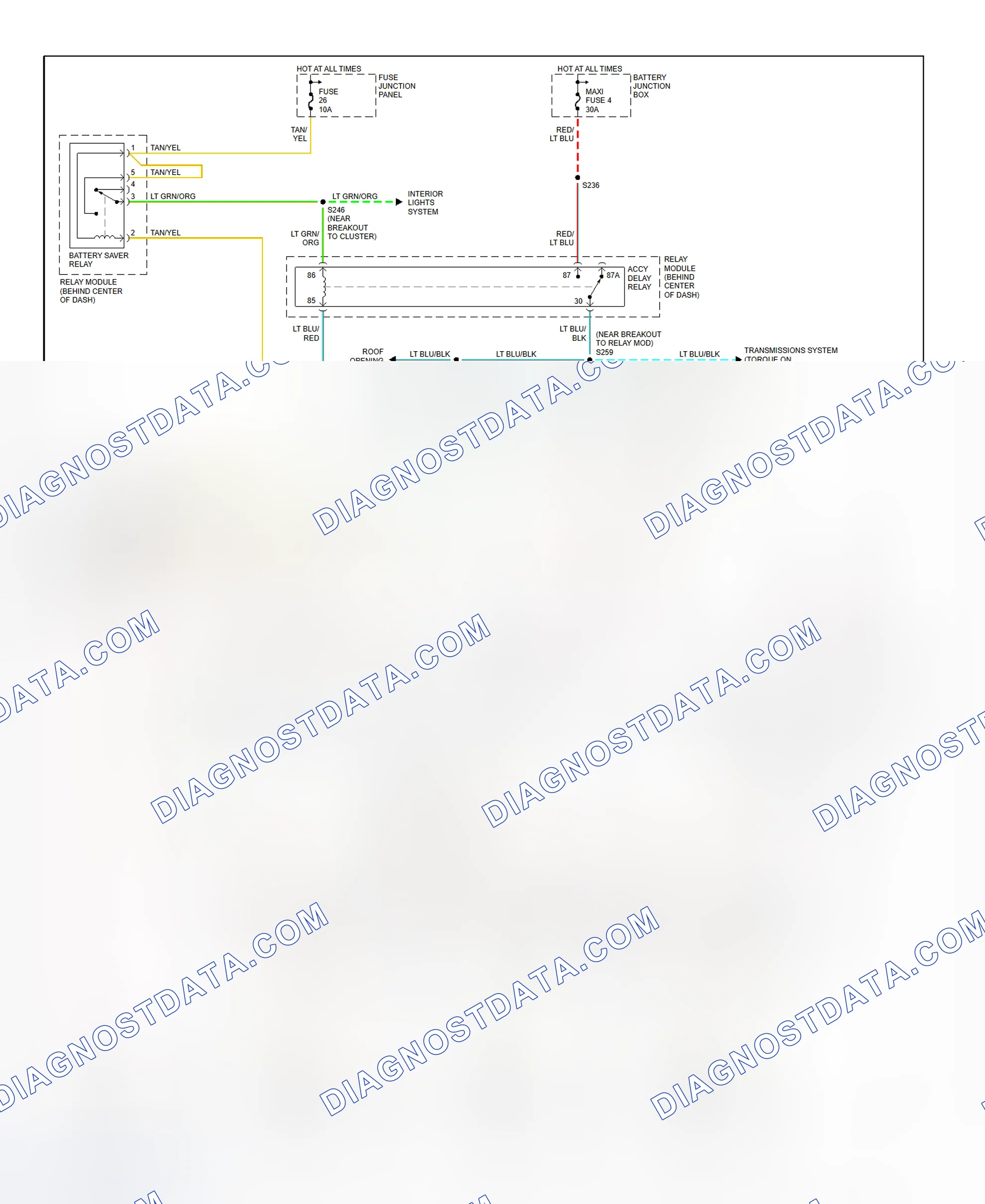 Fig. 12: Power Window System Wiring Diagram (Explorer & Mountaineer 4-Door - 1999)