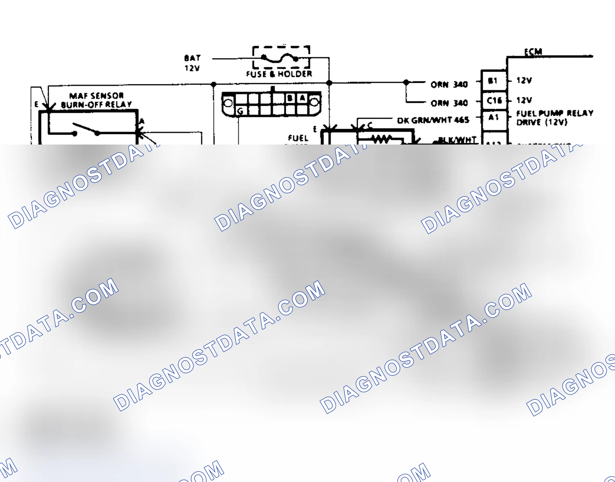 Scheme 493: Code 33 Schematic, MAF Signal Voltage High (5.0/5.7L)