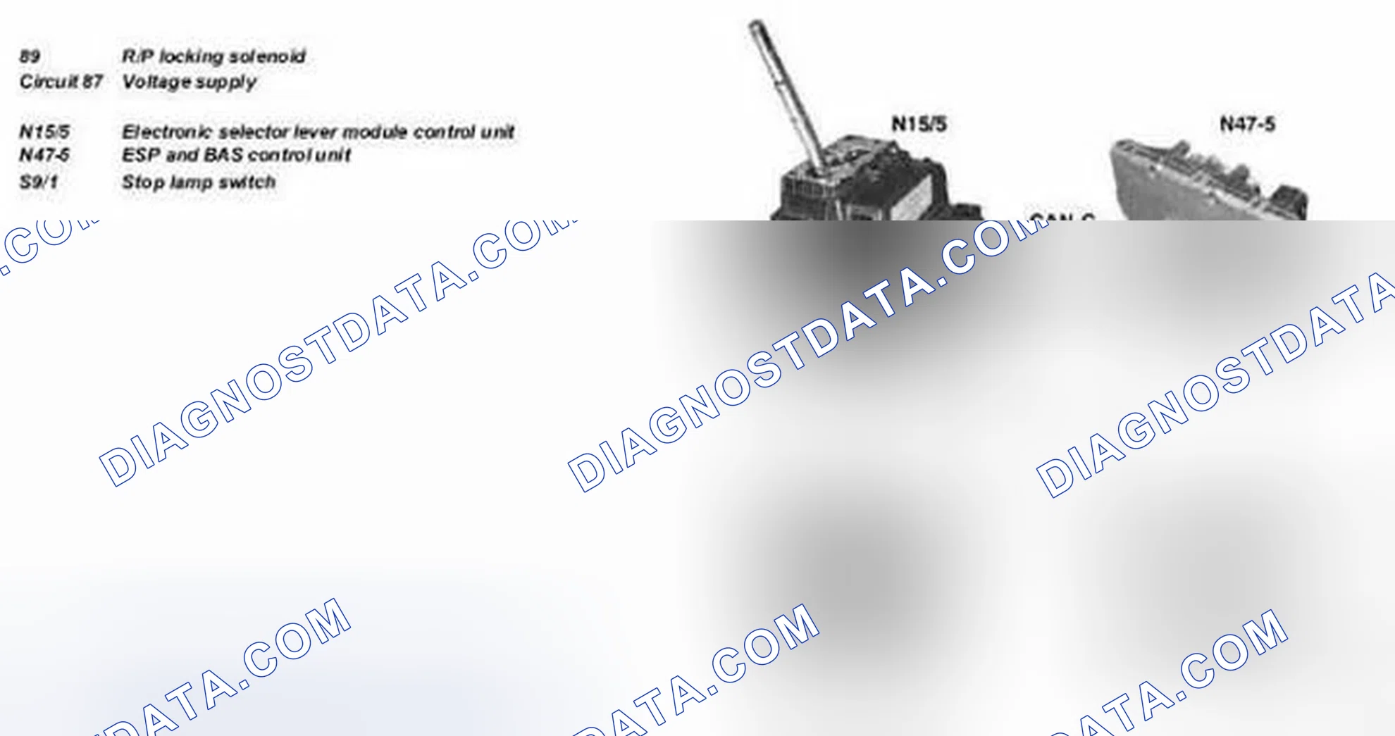 Scheme 414: Locking Of Selector Lever Position "P" Function Diagram (Model 203.0 Up To 31.7.01, 211, 219) - Shown In Model 203