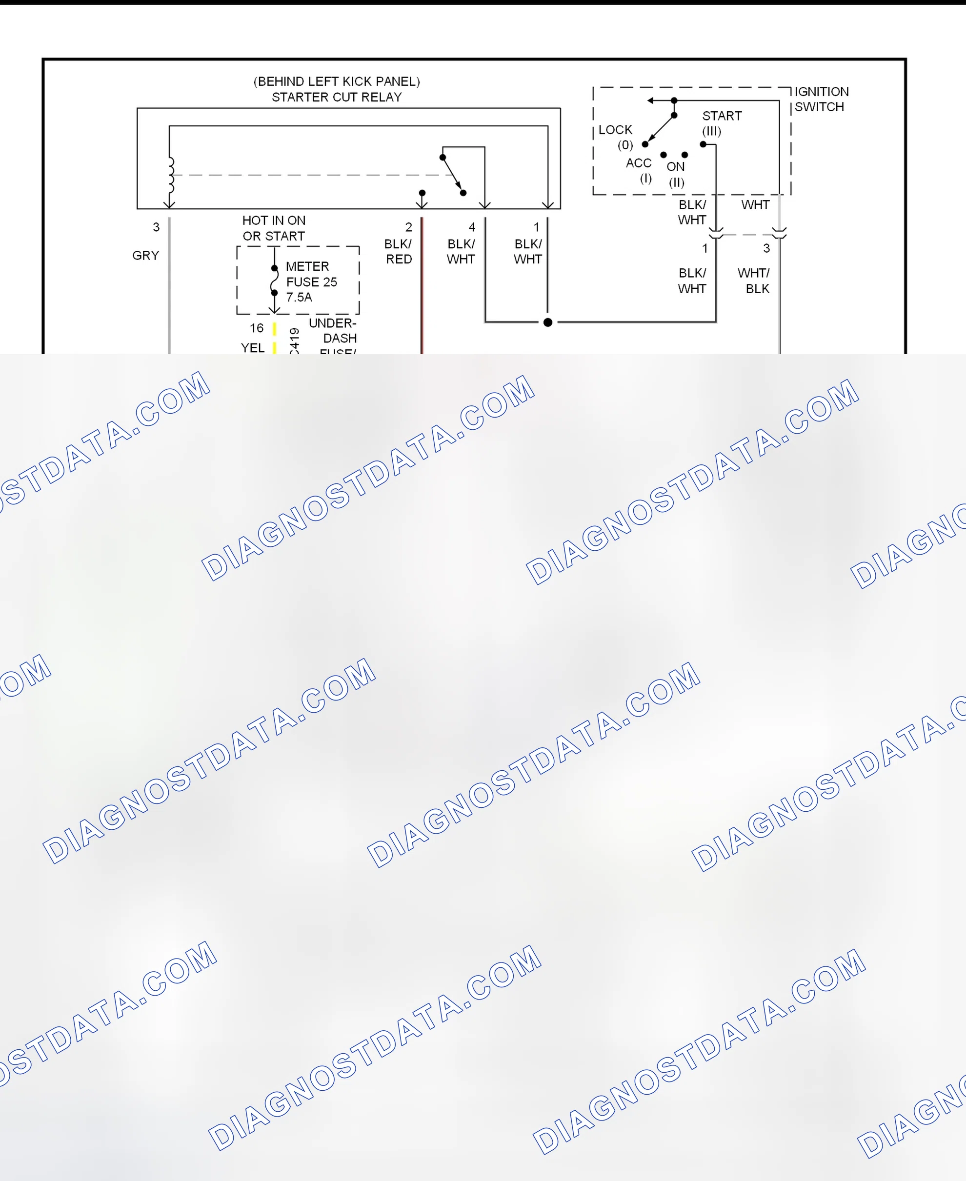 Fig. 16: Starting System Schematic (CR-V - With Anti-Theft System)