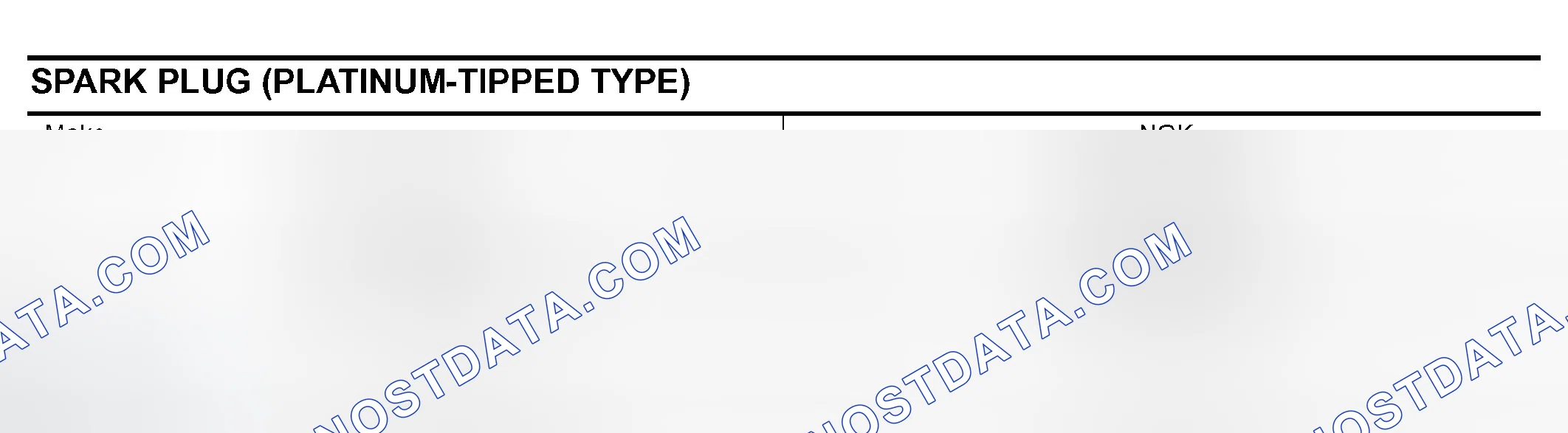 Scheme 11: SPARK PLUG (PLATINUM-TIPPED TYPE)