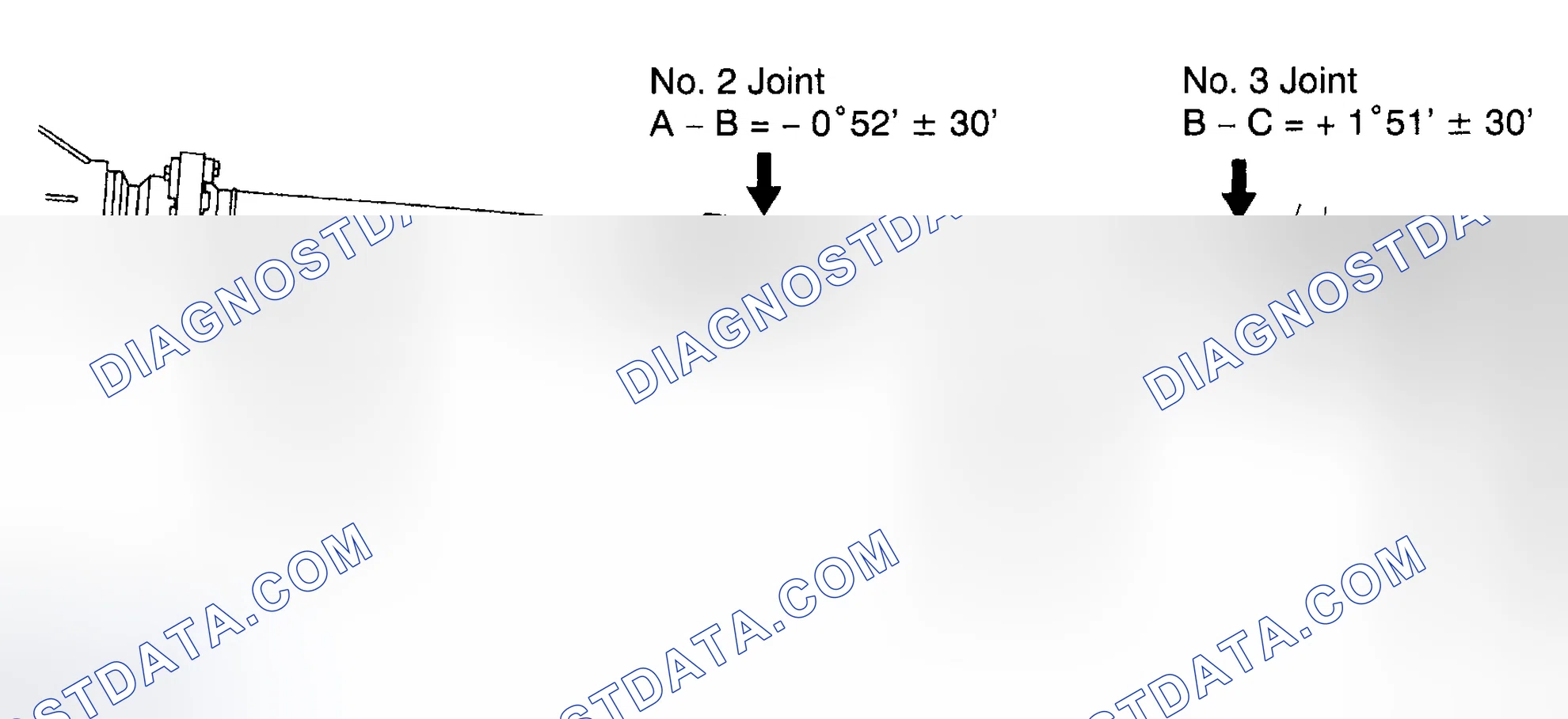 Scheme 57: INSPECTION AND ADJUSTMENT OF JOINT ANGLE DURING REMOVAL AND INSTALLATION OF PROPELLER SHAFT