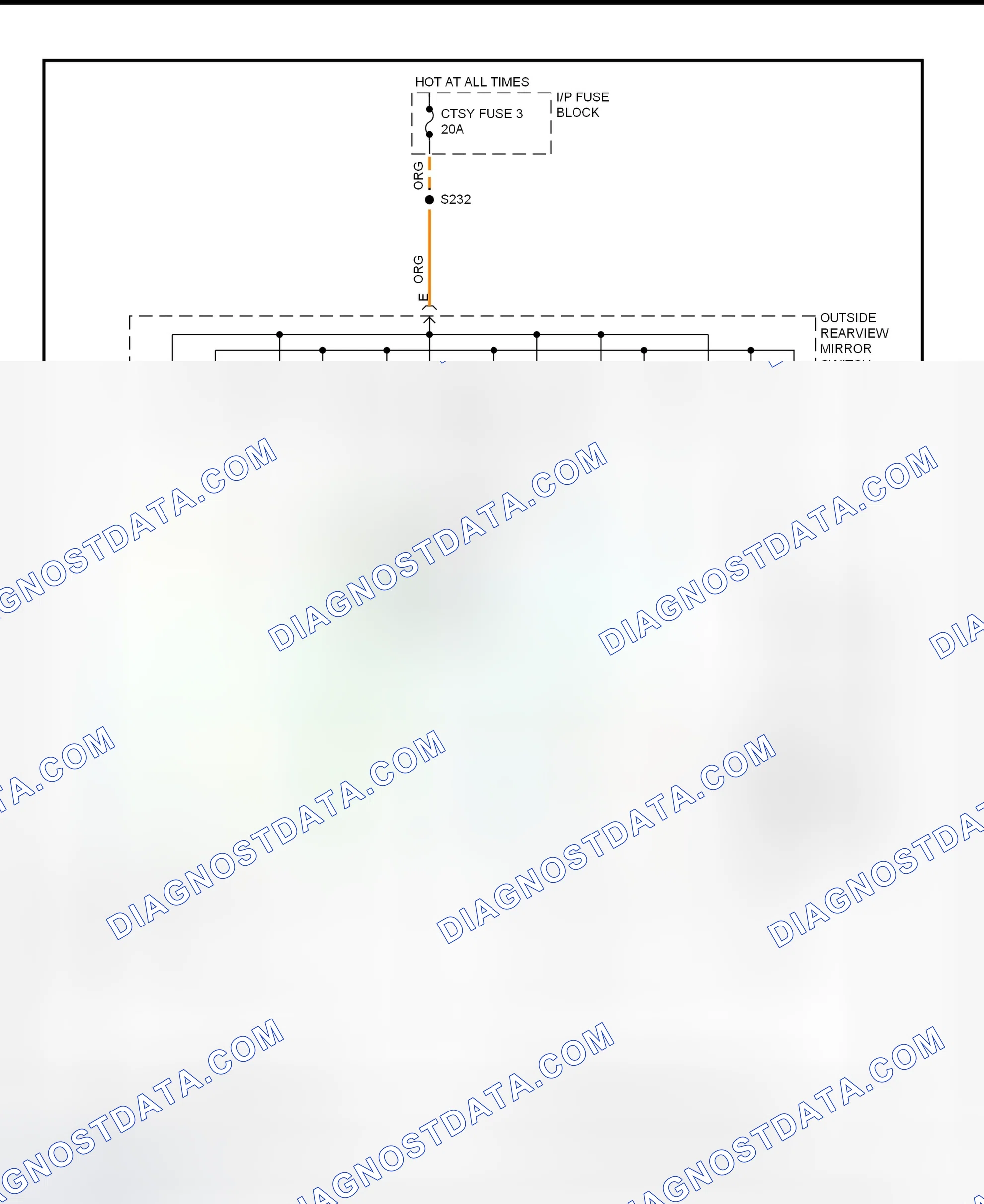 Fig. 9: Power Mirror System Wiring Diagram (Chevy Express & Savana)