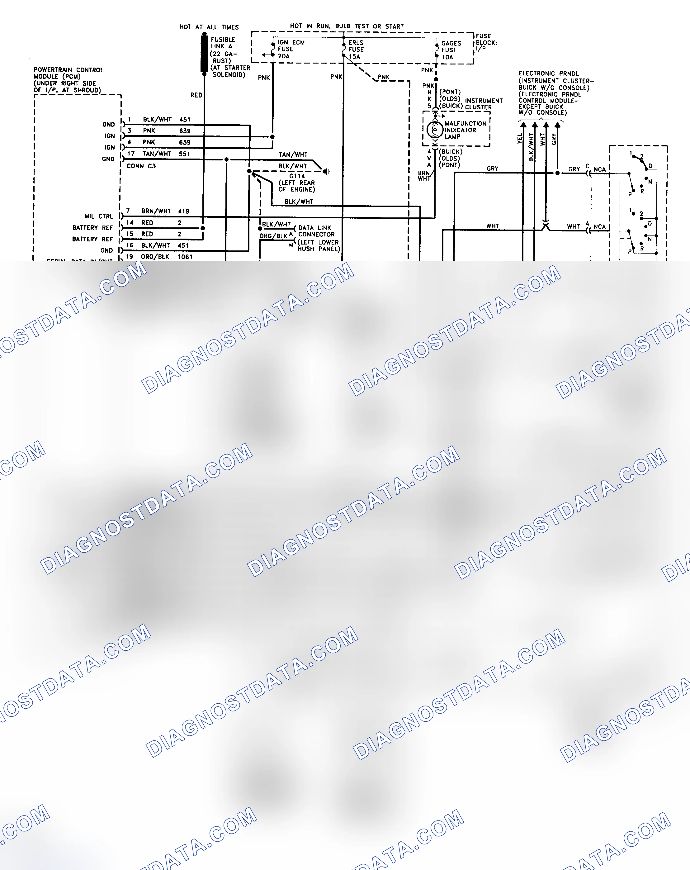 Scheme 194: 4T60-E Wiring Diagram (Achieva, Grand Am & Skylark - 3.1L)