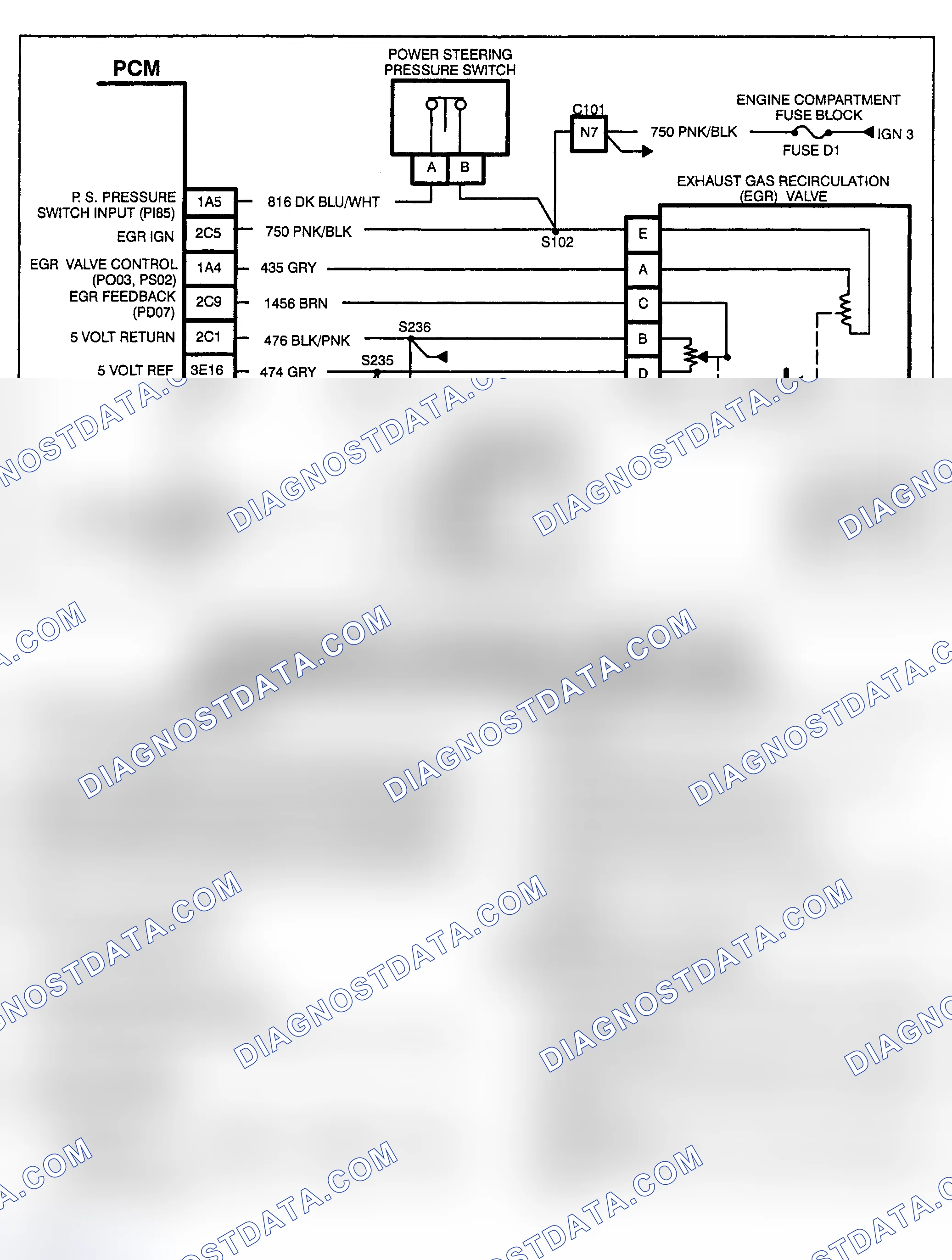 Scheme 186: PCM CODE P103 - OPEN BRAKE BOOSTER VACUUM (BBV) SENSOR