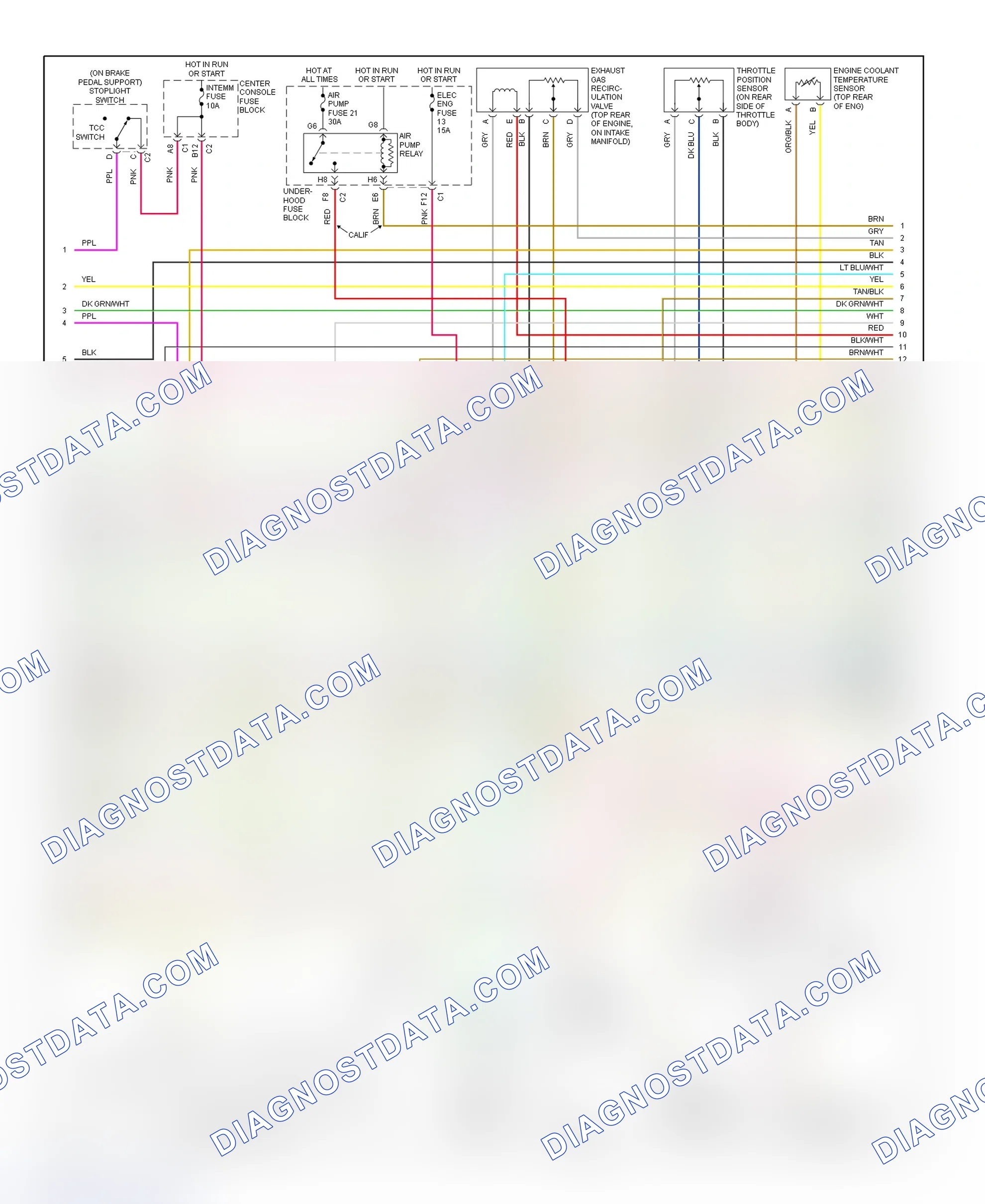 Scheme 76: PCM Wiring Diagram (Aztek & Rendezvous - 3.4L - 3 Of 4)