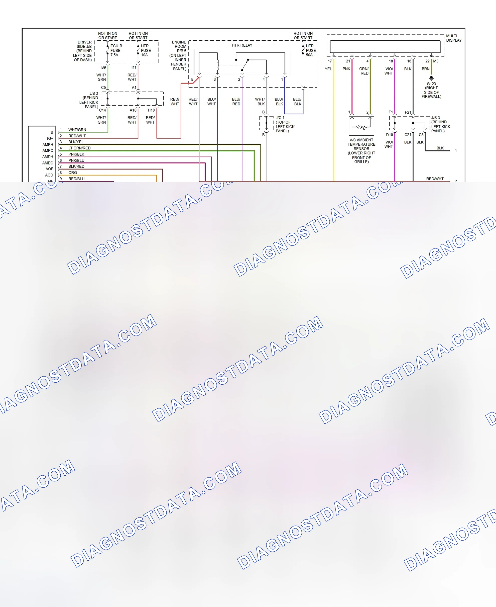 Scheme 15: Automatic A/C-Heater System Wiring Diagram (2000-01 Avalon - 1 Of 2)