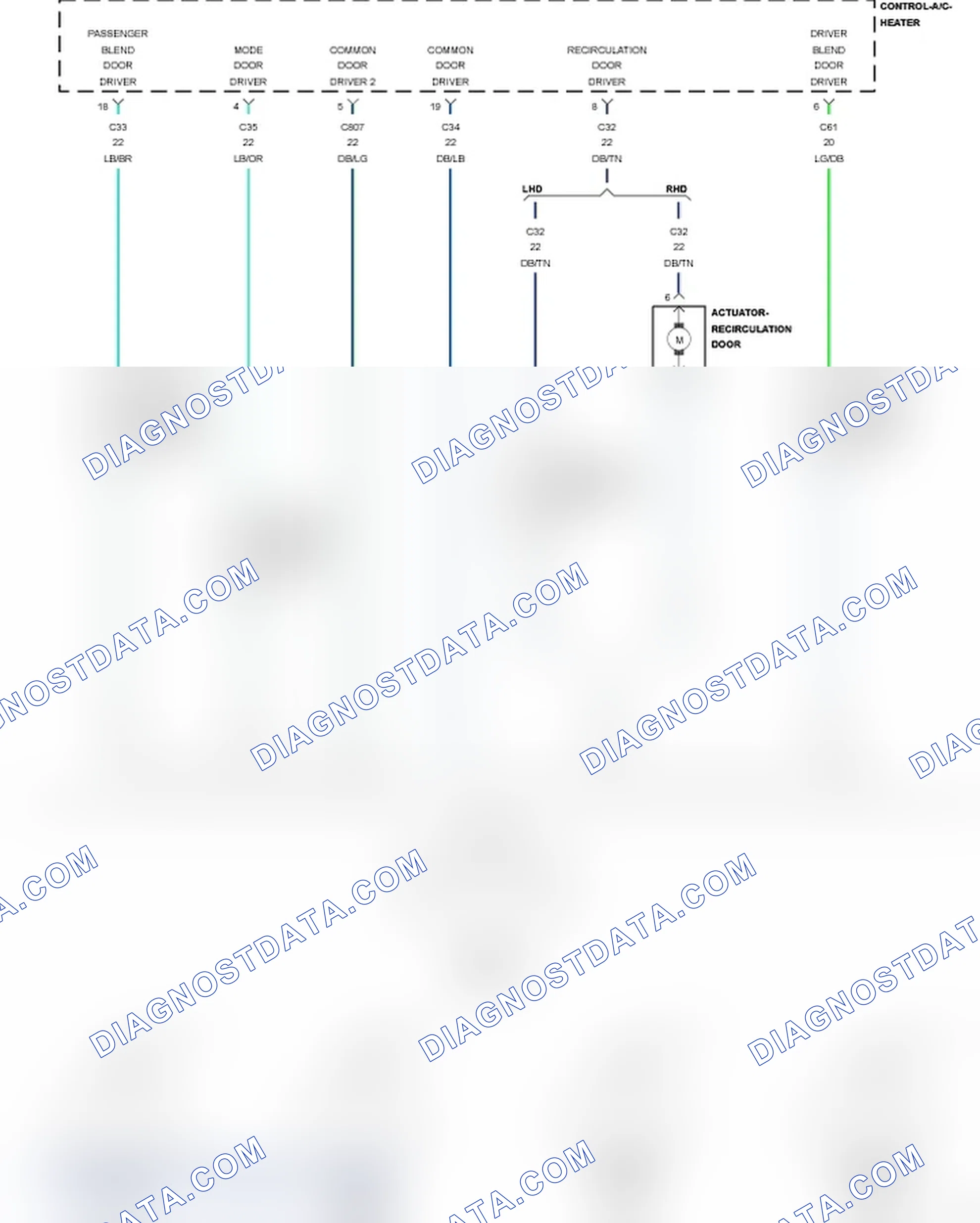 Scheme 7: B1058-11-RECIRCULATION DOOR CONTROL - CIRCUIT SHORT TO GROUND