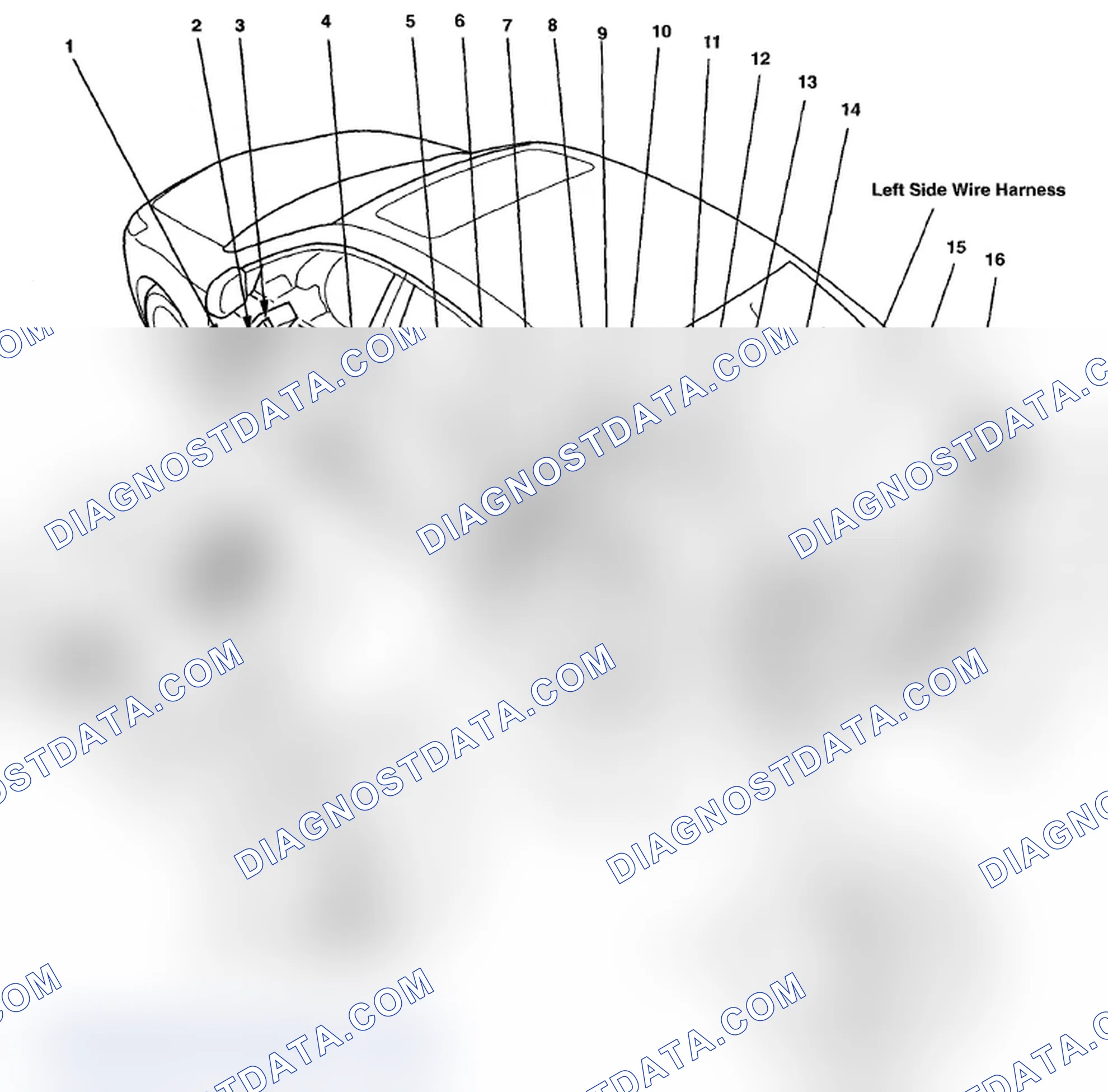 Scheme 529: Identifying Left Side Wire Harness (Page 203-41)