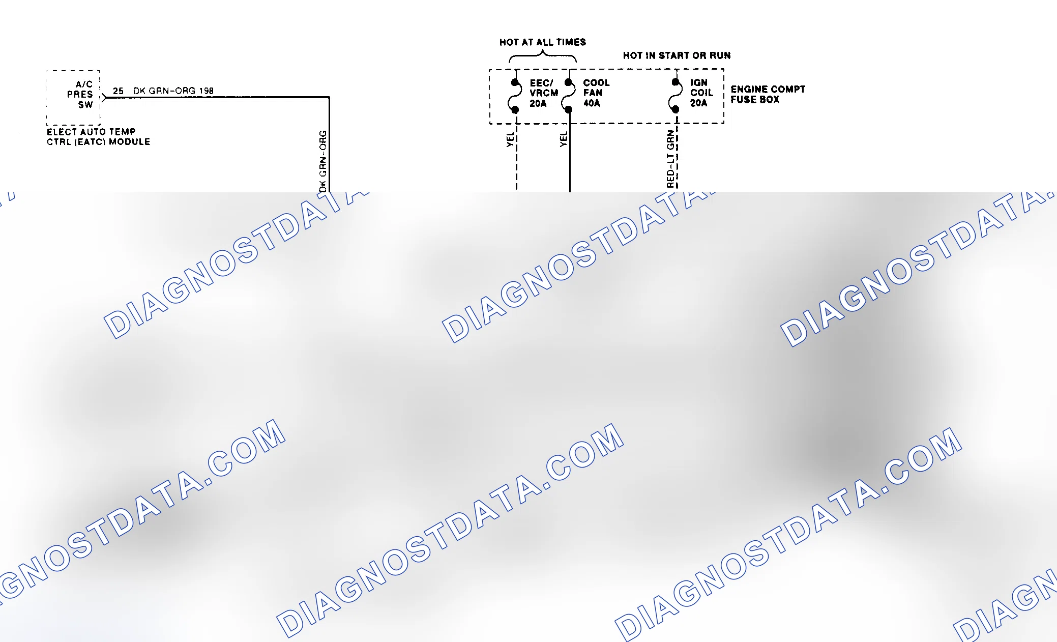 Scheme 5: Electric Cooling Fan Wiring Diagram (Mark VIII 4.6L)