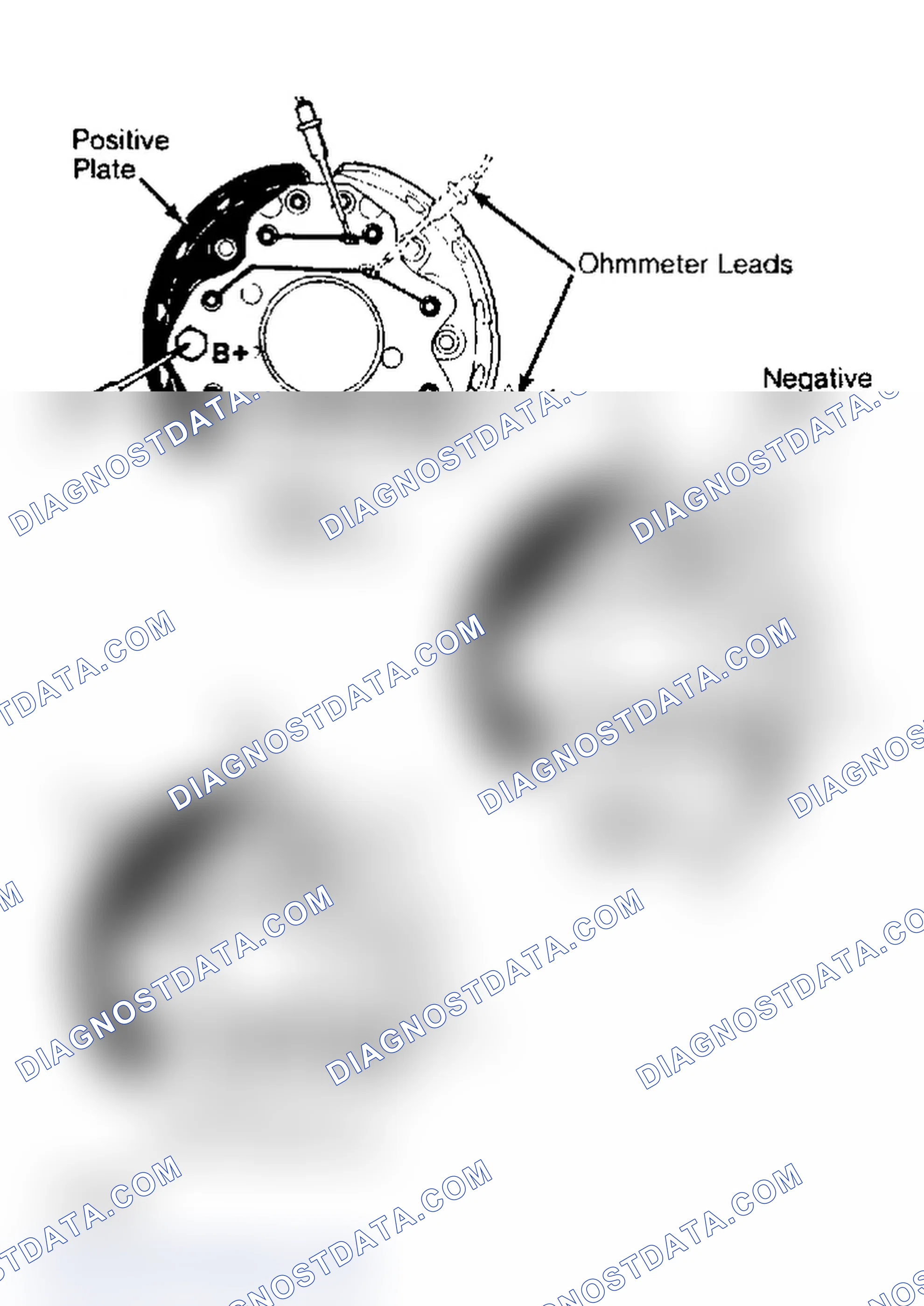 Scheme 4: Bosch Diode Assembly Test Diode assembly for 55 amp alternator shown; others are similar.