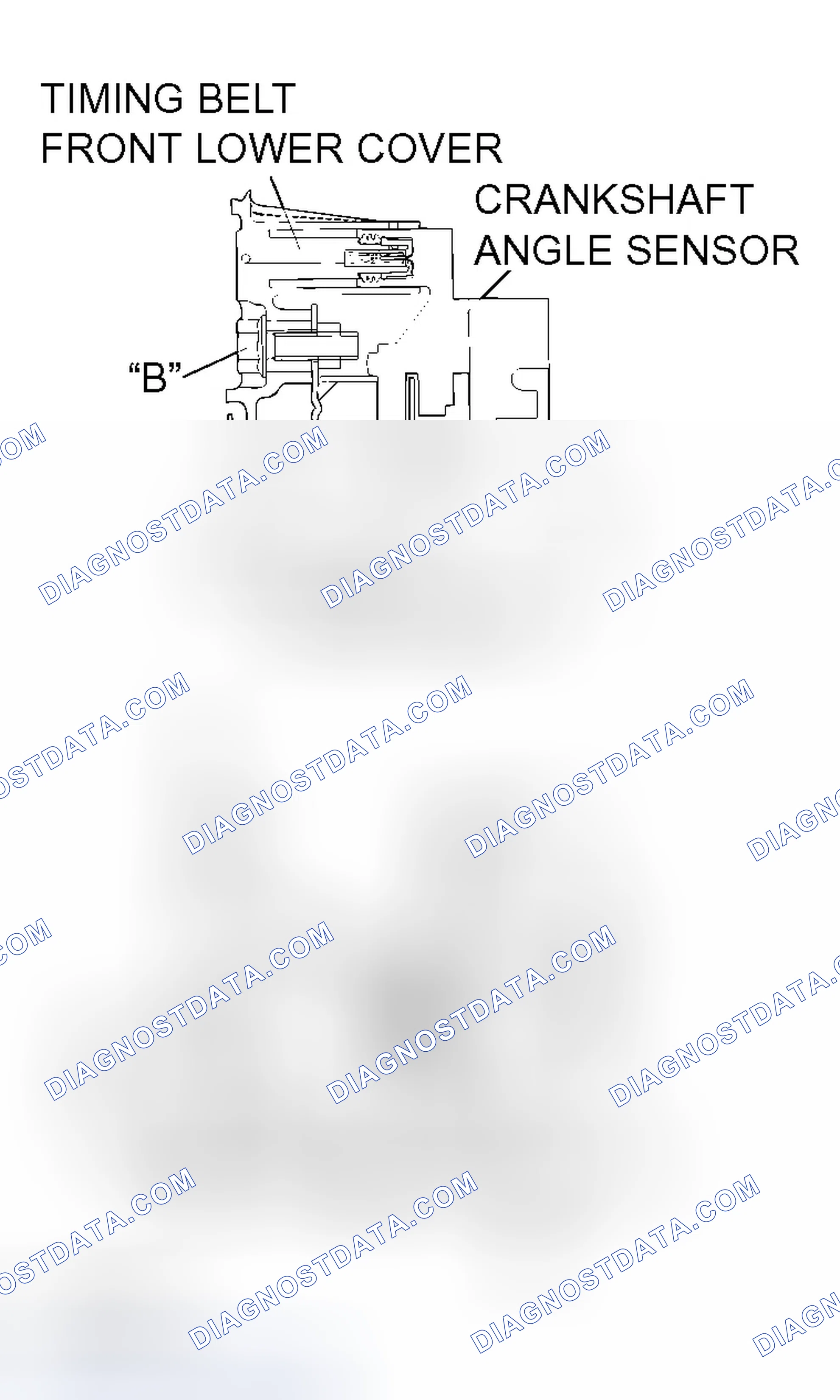 Scheme 419: >> F << TIMING BELT FRONT LOWER COVER INSTALLATION
