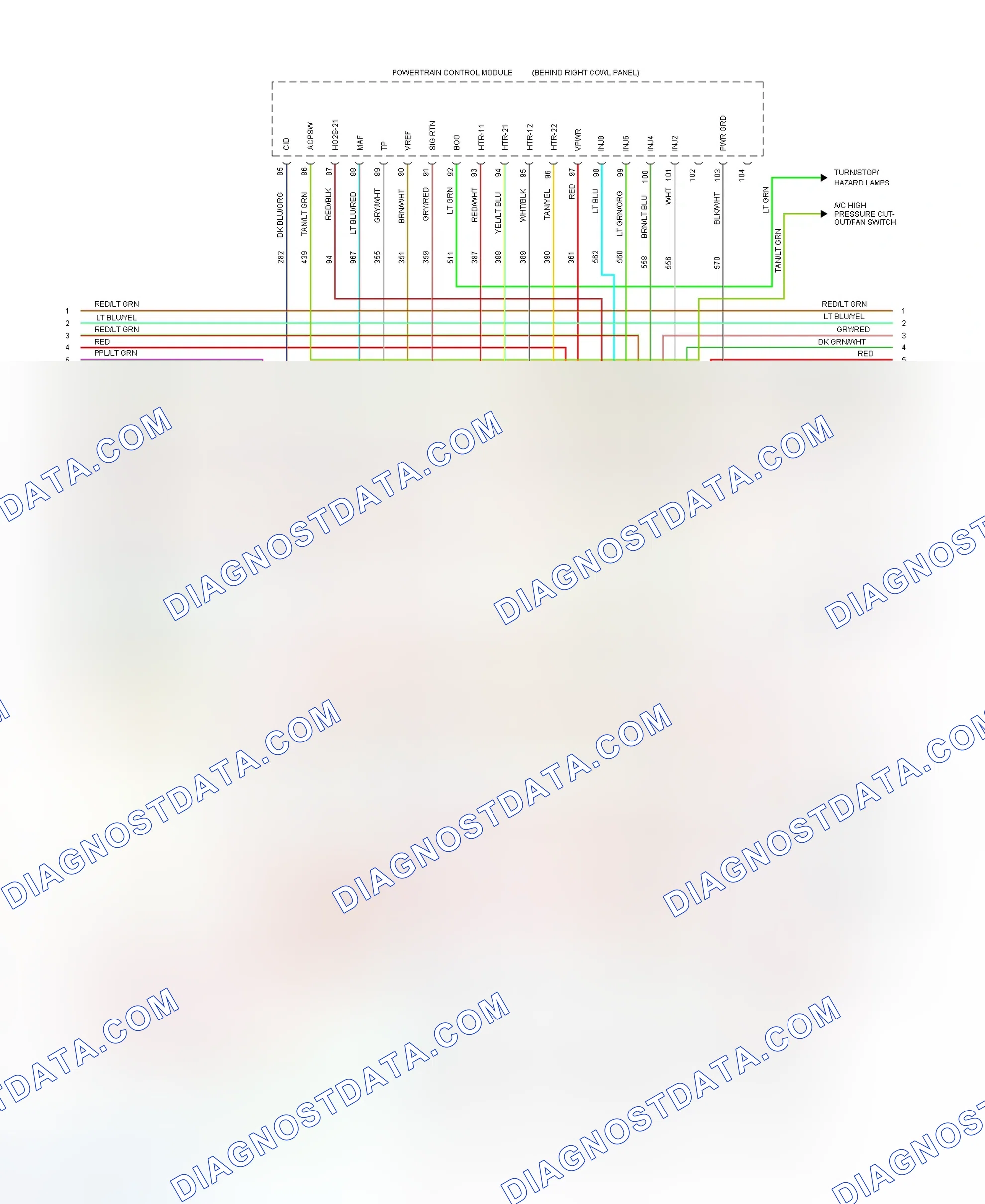 Scheme 167: EEC-V Wiring Diagram (Cougar 4.6L & Thunderbird 4.6L - 4 Of 5)