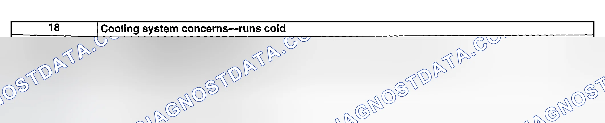 Scheme 299: NO. 18 COOLING SYSTEM CONCERNS-RUNS COLD