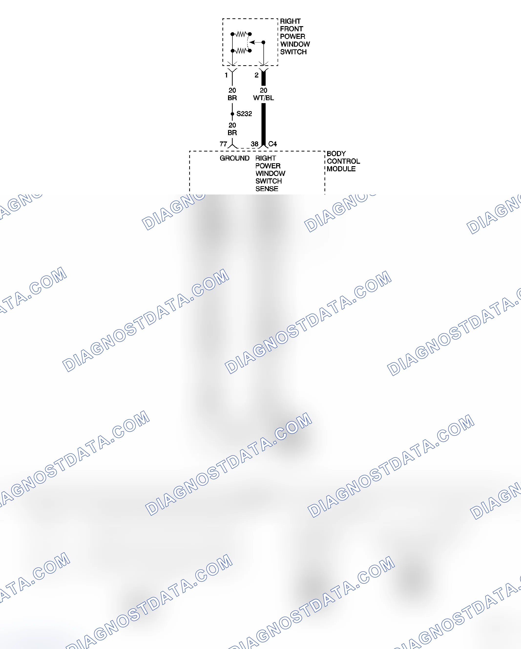 Scheme 6: 1121-04 RIGHT POWER WINDOW SWITCH STUCK