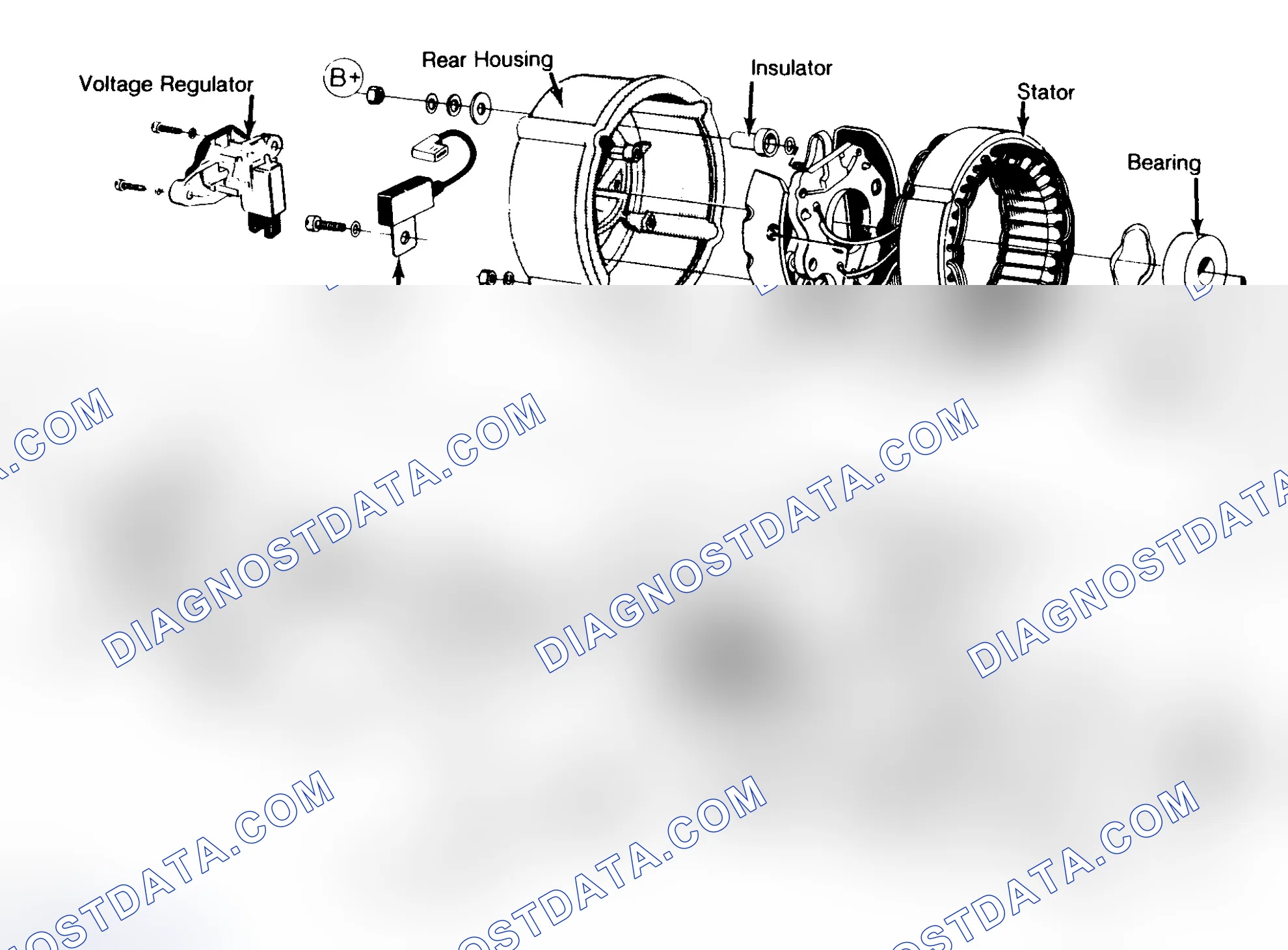 Scheme 3: Exploded View of Bosch 55 Ampere Alternator