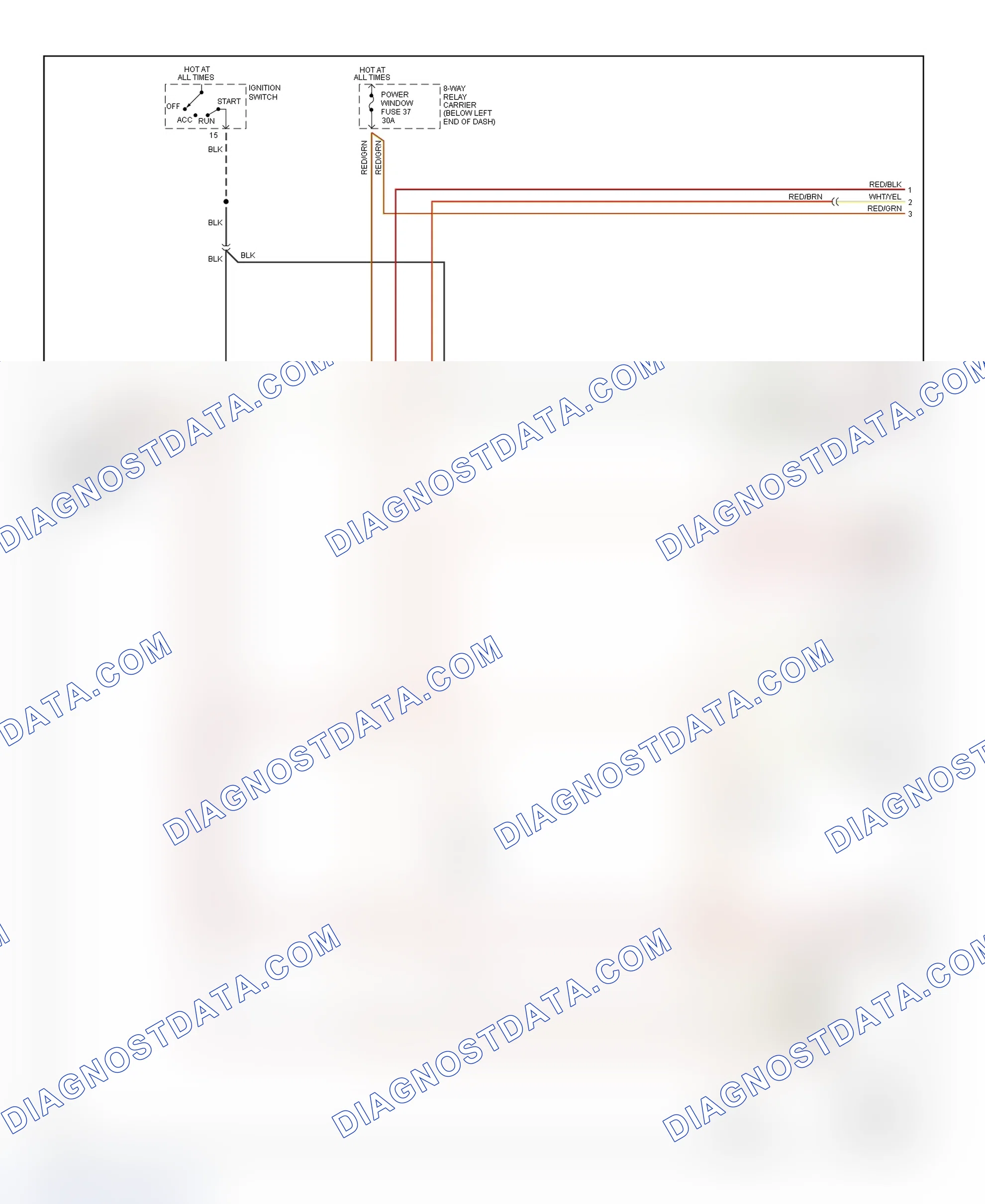 Scheme 8: Power Window System Wiring Diagram (A4 & S4 - 1 Of 2)