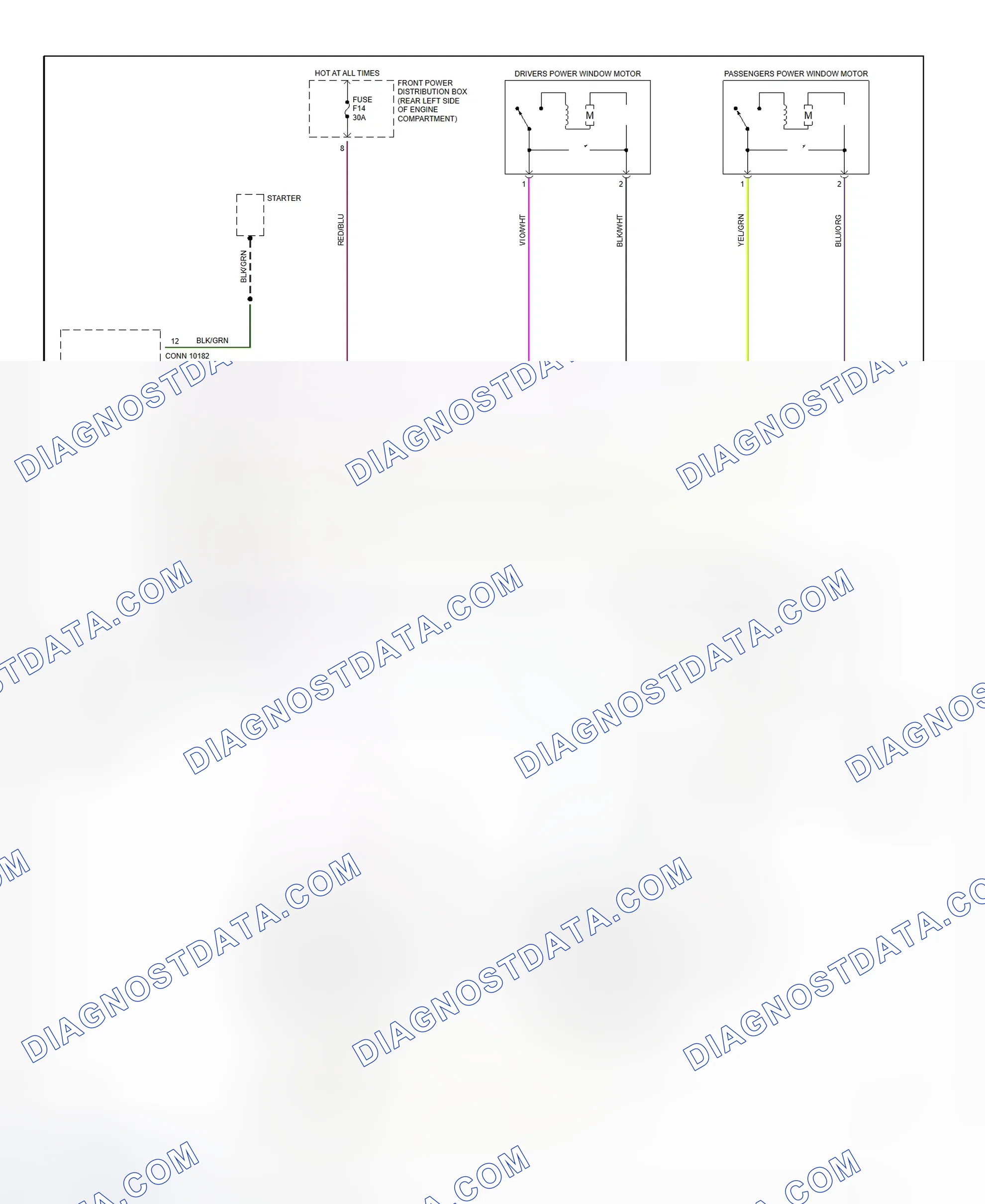 Scheme 9: Power Window Wiring Diagram (1995-96 318ti)