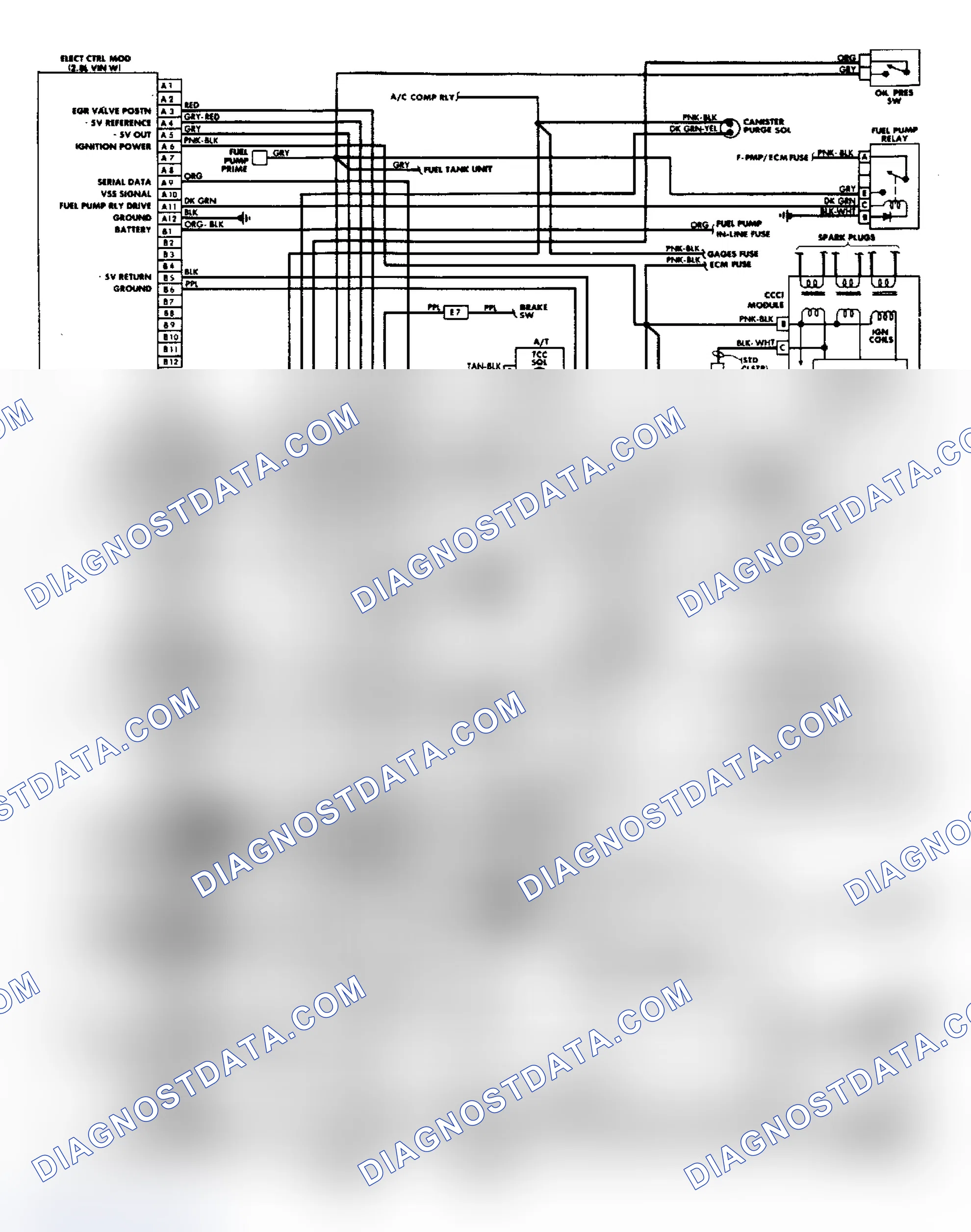 Scheme 96: 1988 Cimarron 2.8L Fuel Injection Wiring Diagram