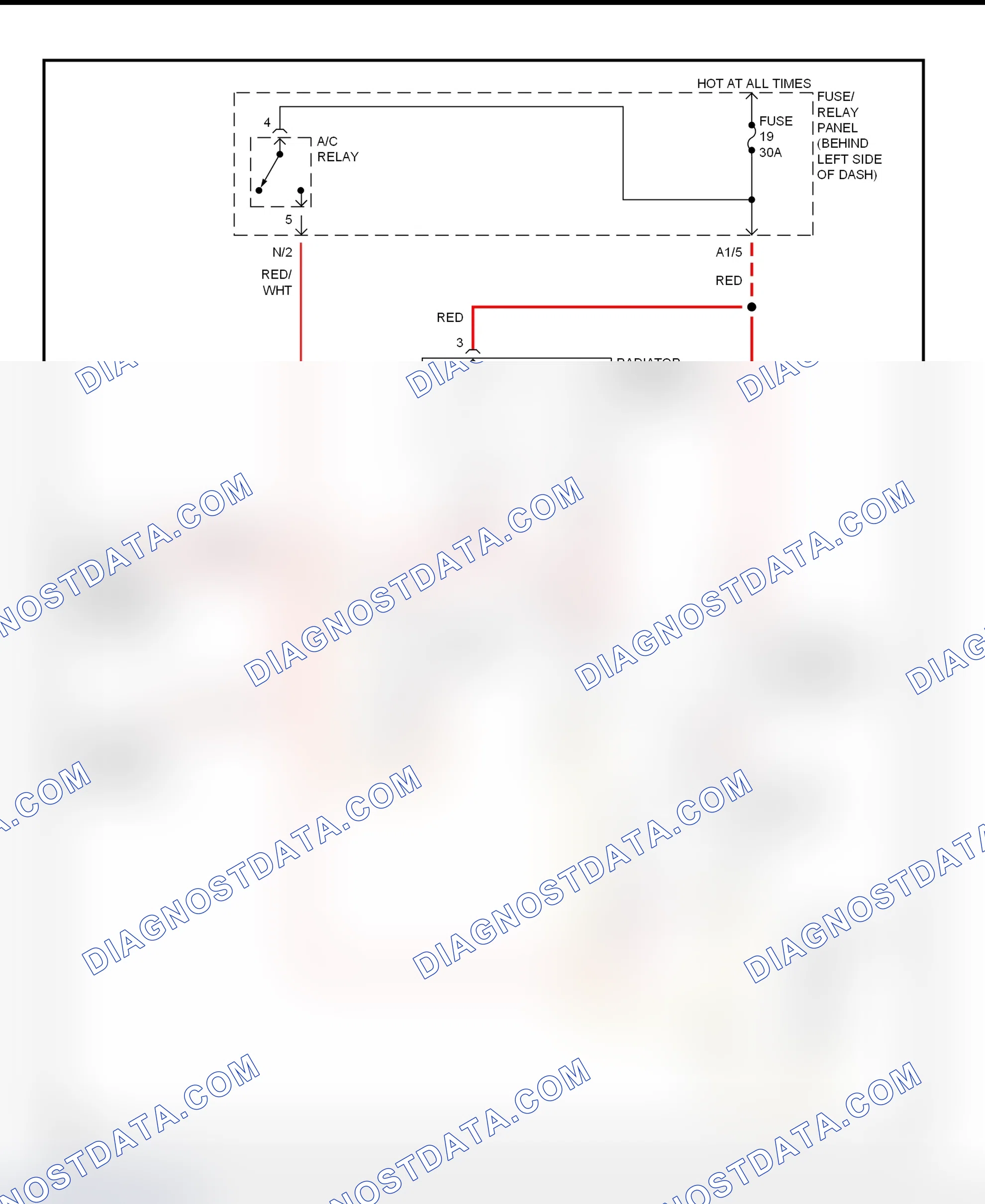 Scheme 5: Cooling Fan Circuit Wiring Diagram - W/ A/C (1990-92)