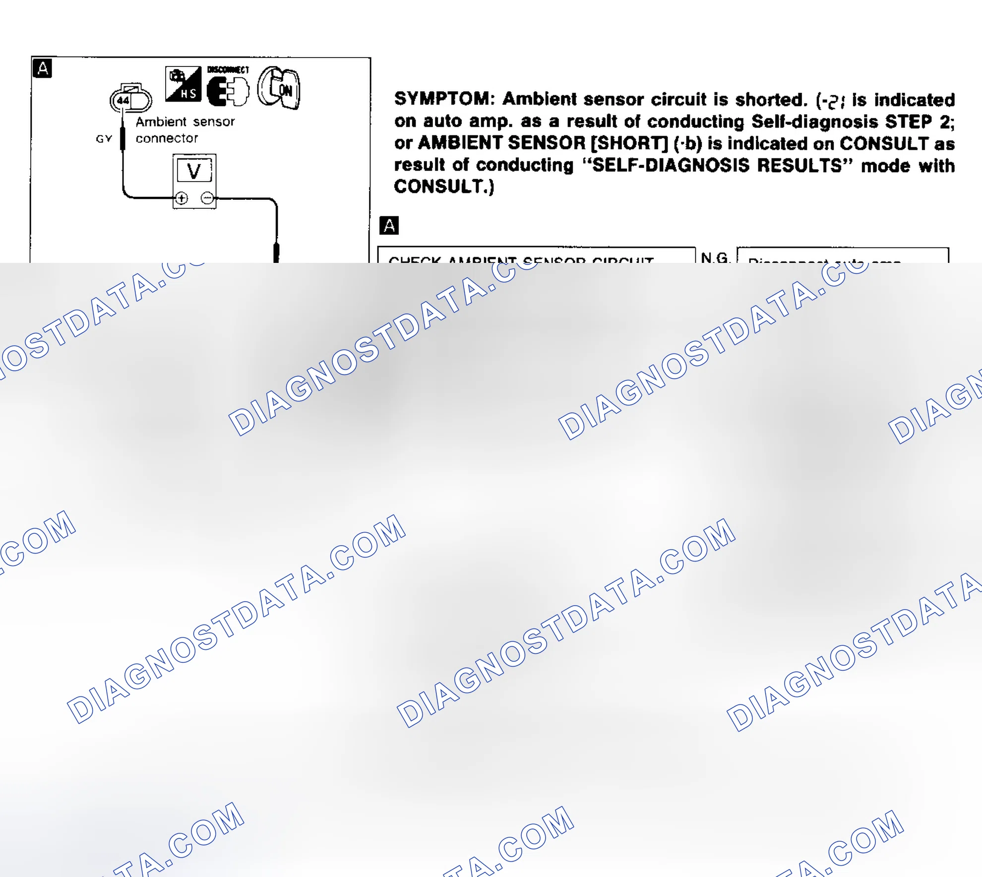 Scheme 22: Diagnostic Procedure 8 Ambient Temperature Sensor Circuit Shorted