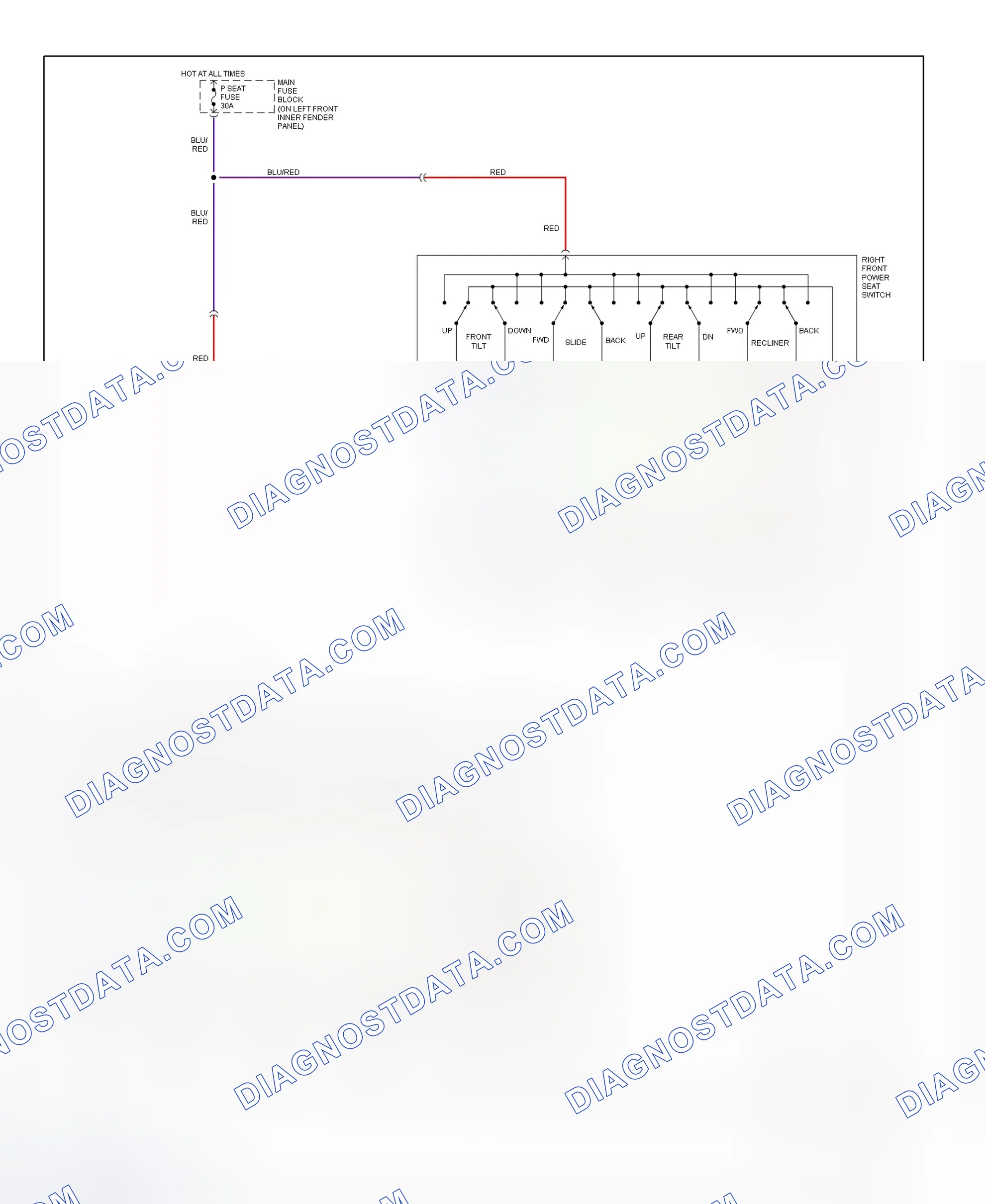 Scheme 3: Power Seat System Wiring Diagram (Millenia)
