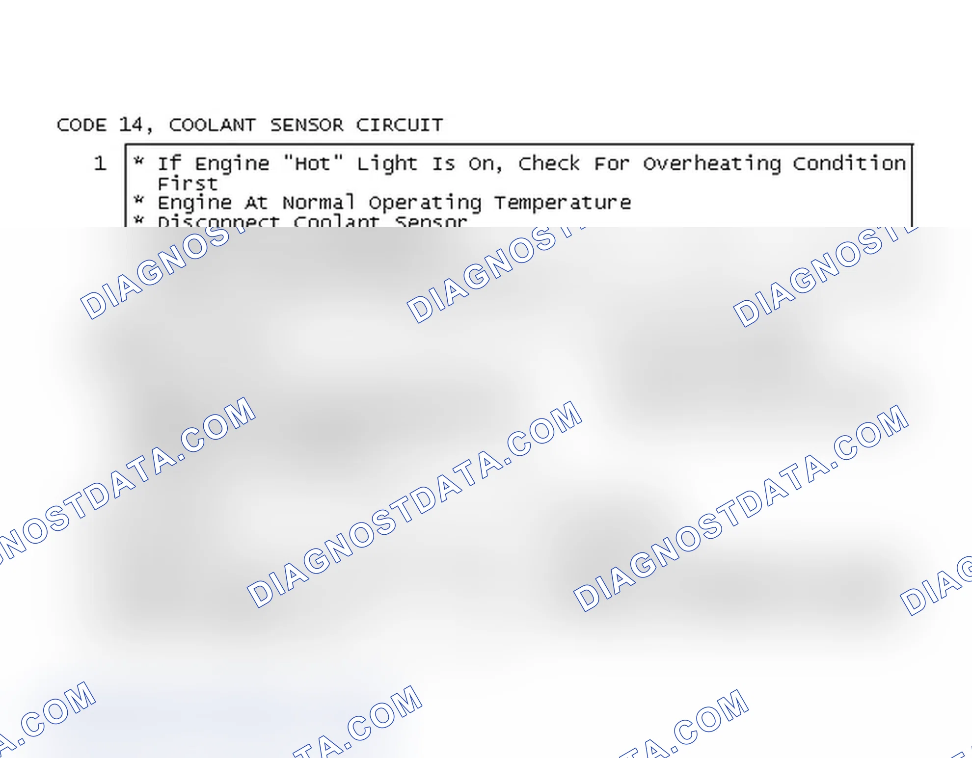 Scheme 410: Code 14, Coolant Sensor Circuit