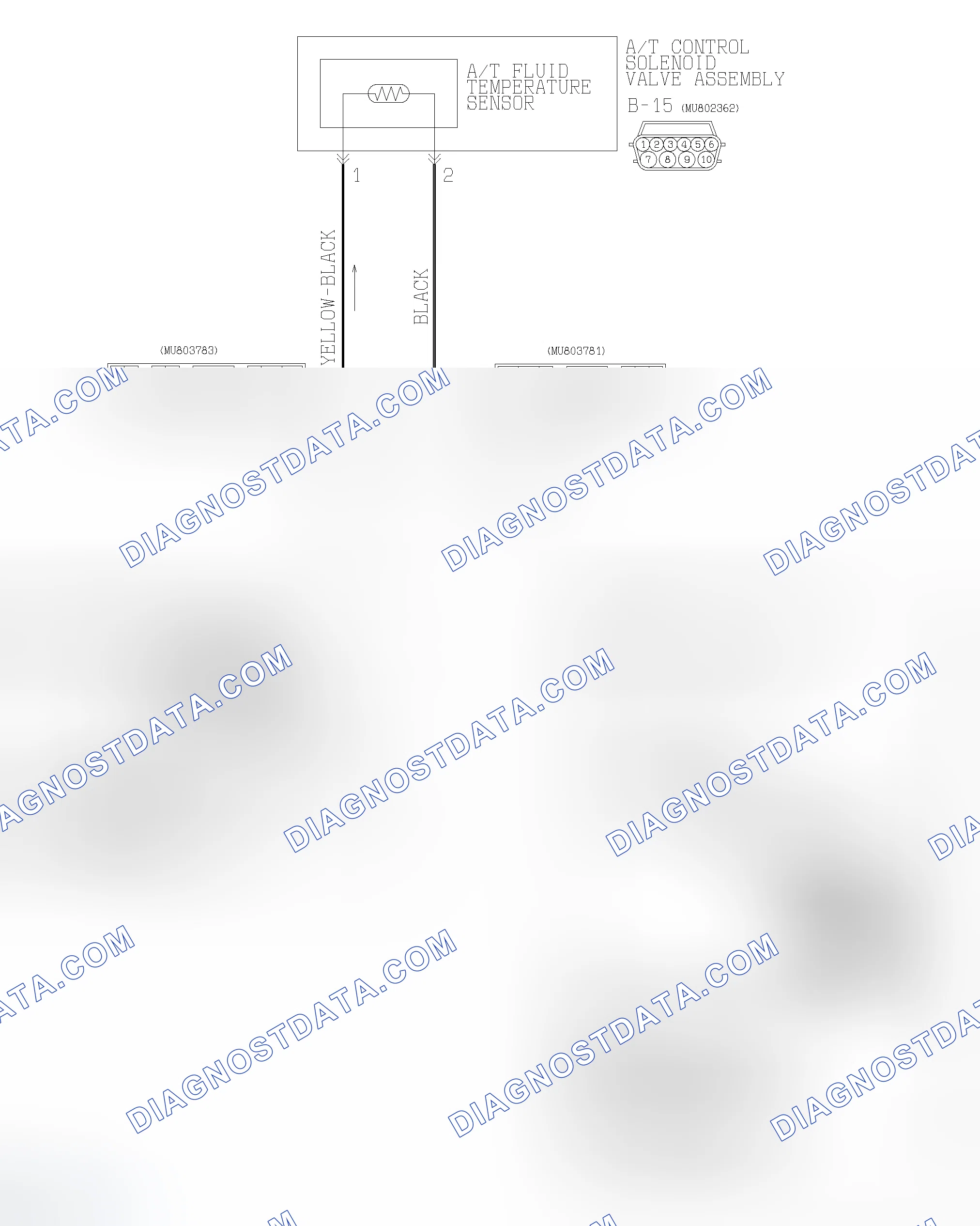 Scheme 223: DTC 15: A/T Fluid Temperature Sensor System (Open Circuit)