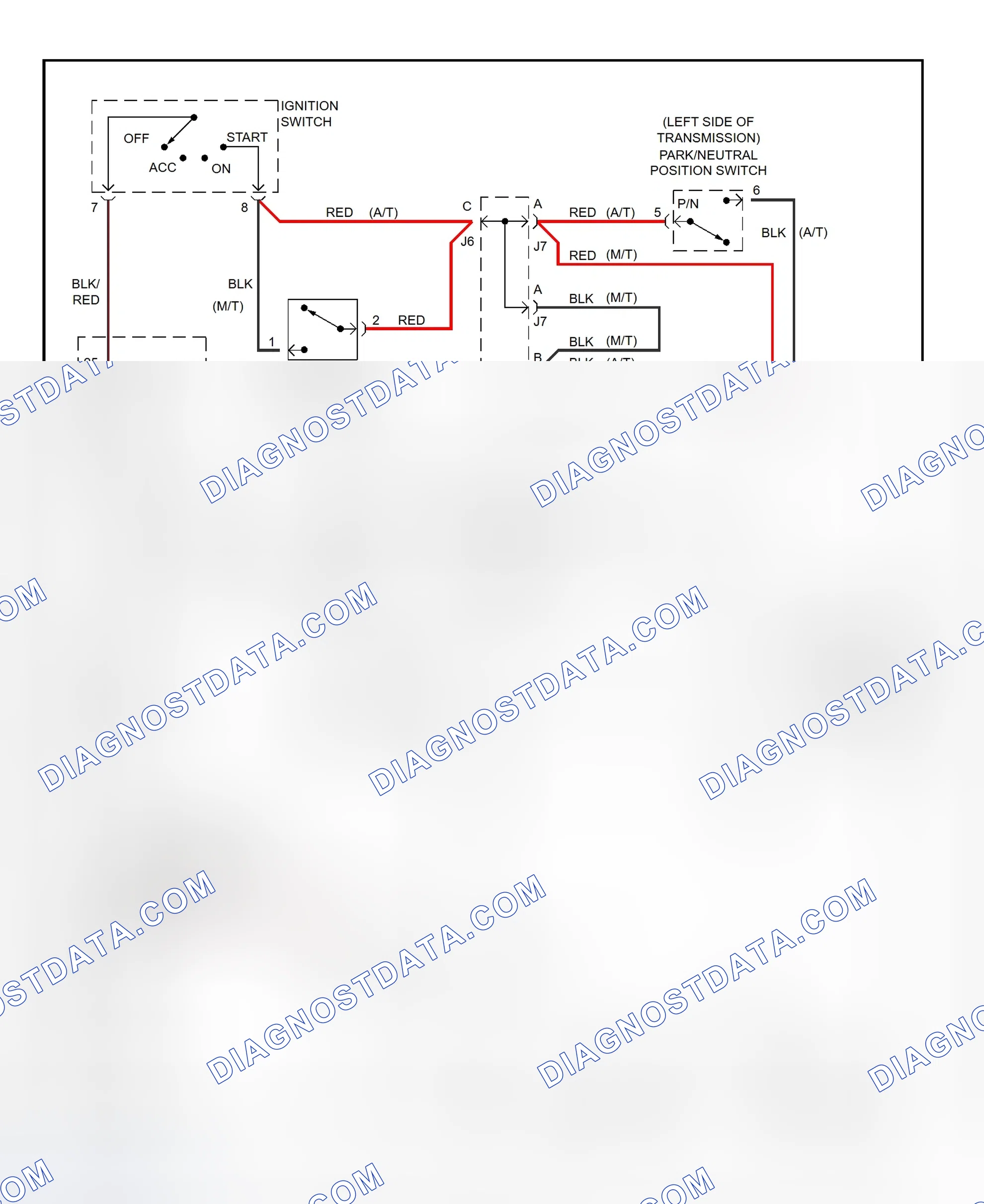 Fig. 28: Starting System Wiring Diagram (RAV4)
