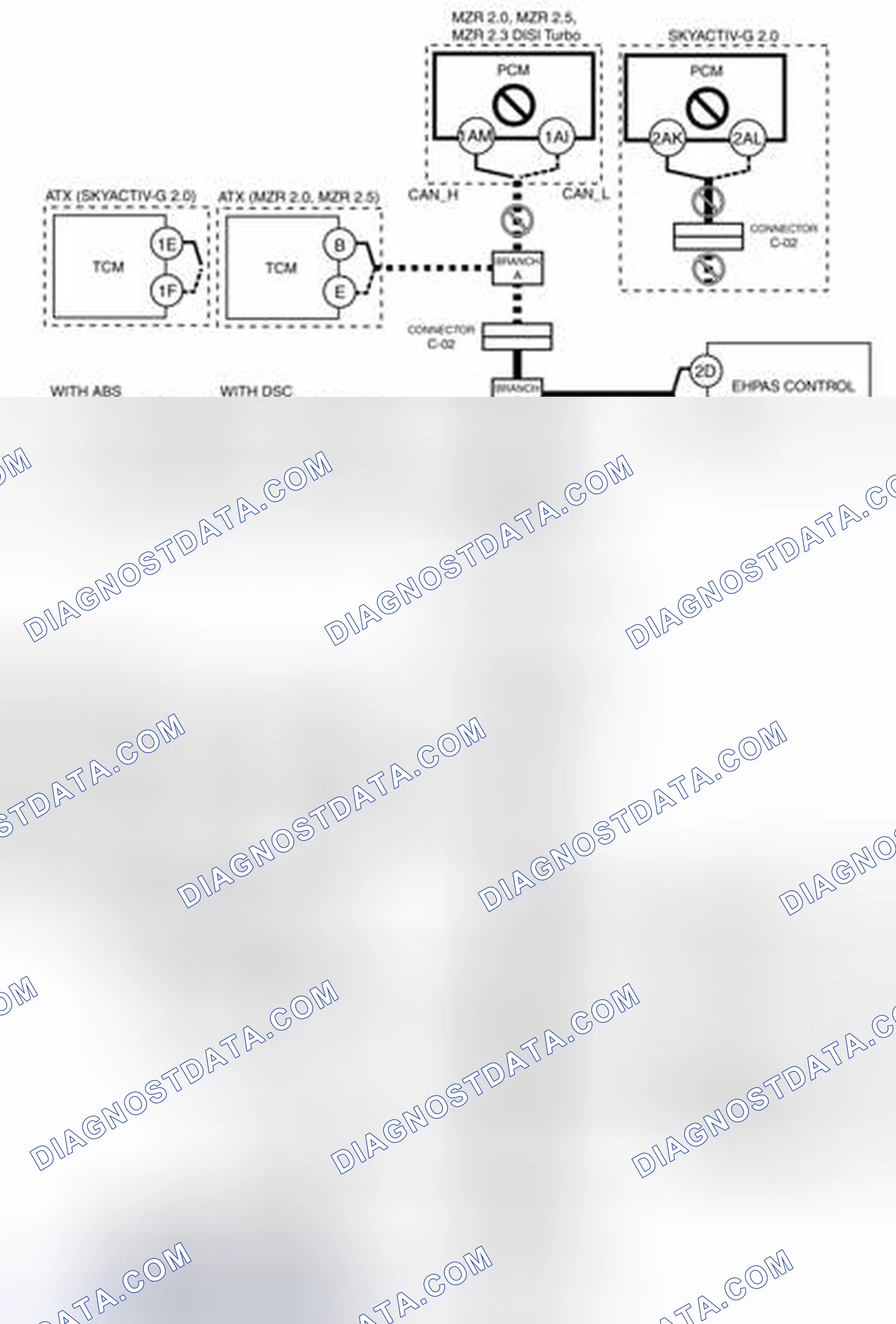 Scheme 67: PCM And Branch A System Wiring Diagram (MZR 2.0, MZR 2.5, MZR 2.3 DISI Turbo)