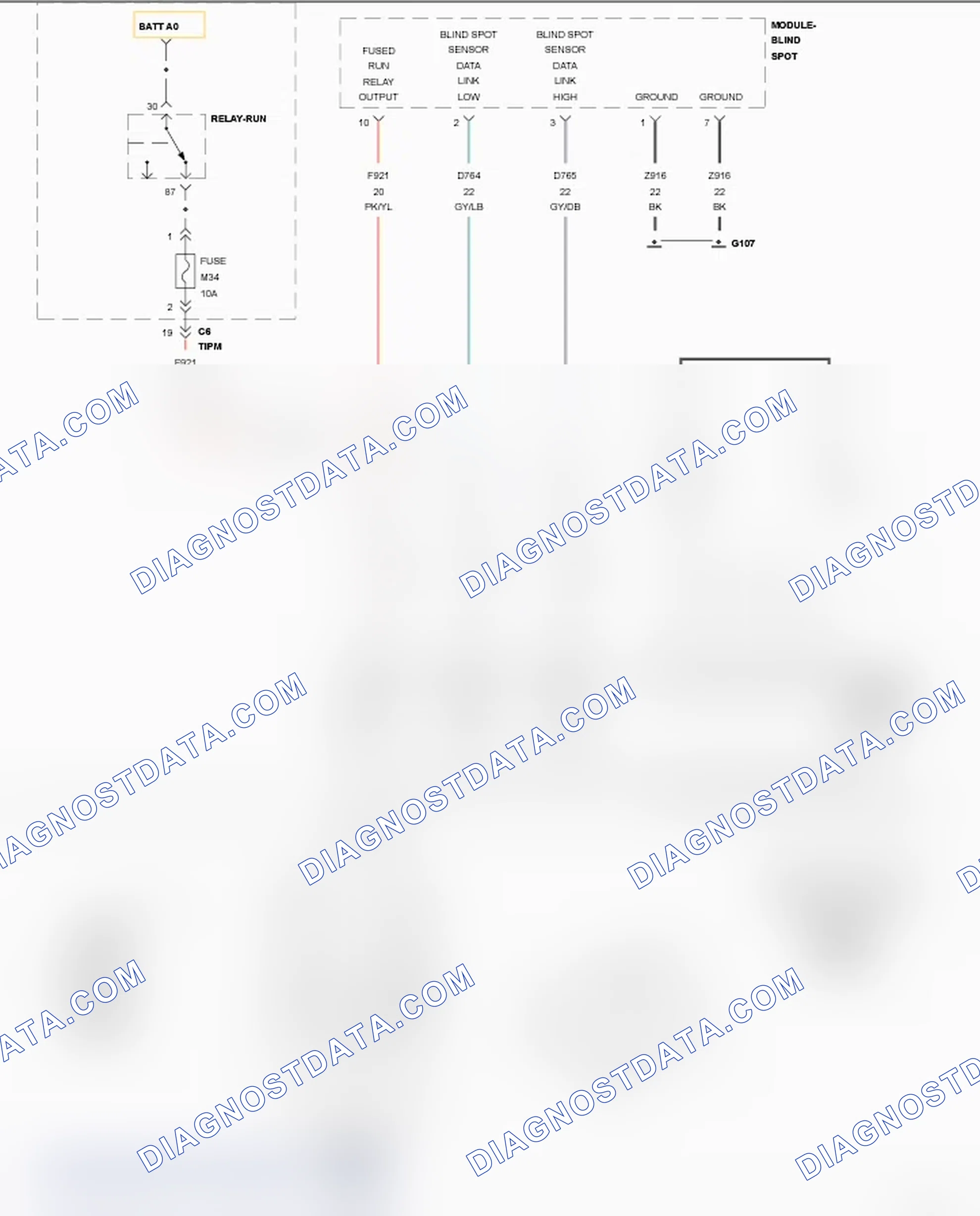 Scheme 2: B128D-16-PASSENGER BLIND SPOT SENSOR-CIRCUIT VOLTAGE BELOW THRESHOLD