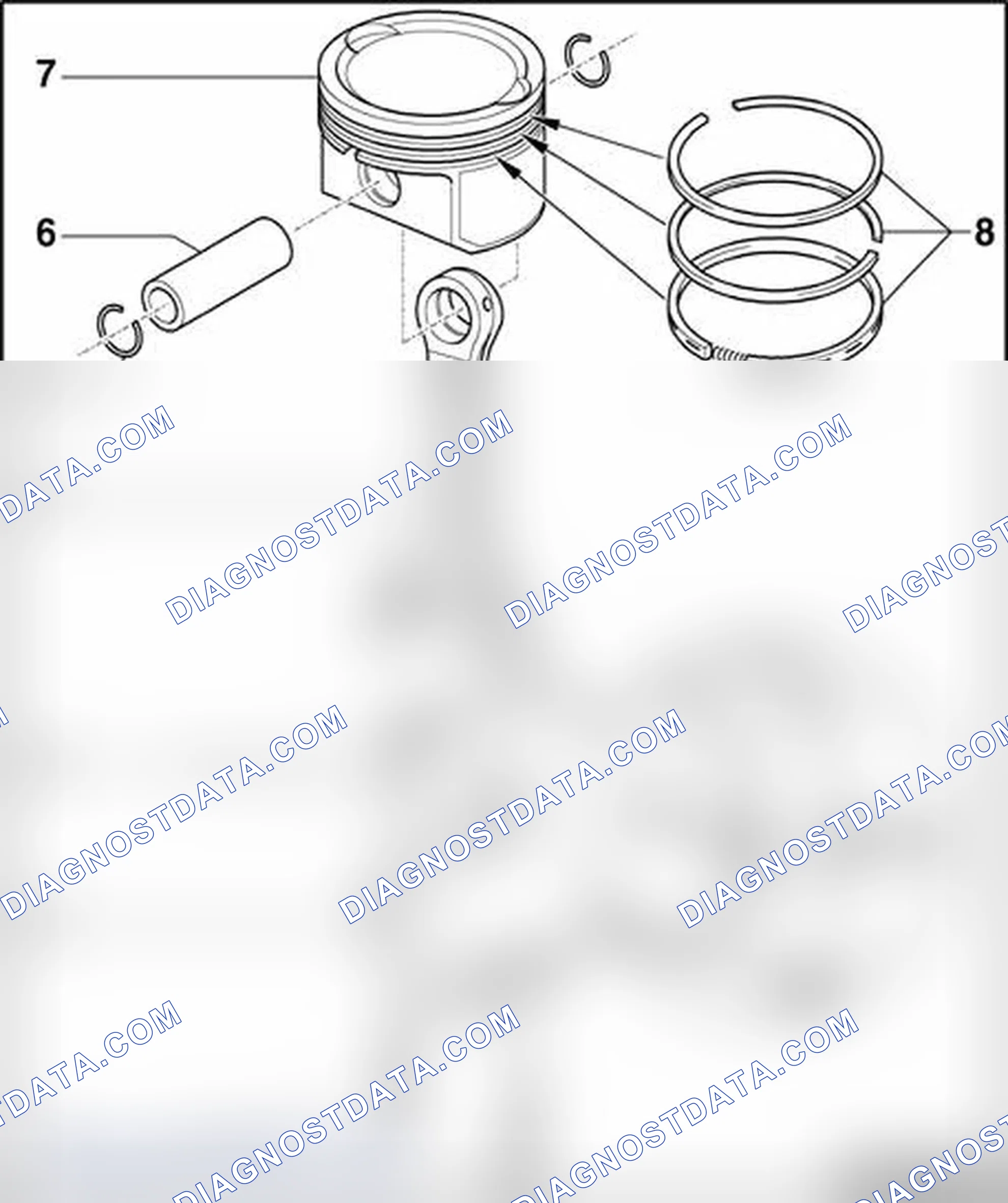 Scheme 152: Pistons and connecting rods, disassembling and assembling