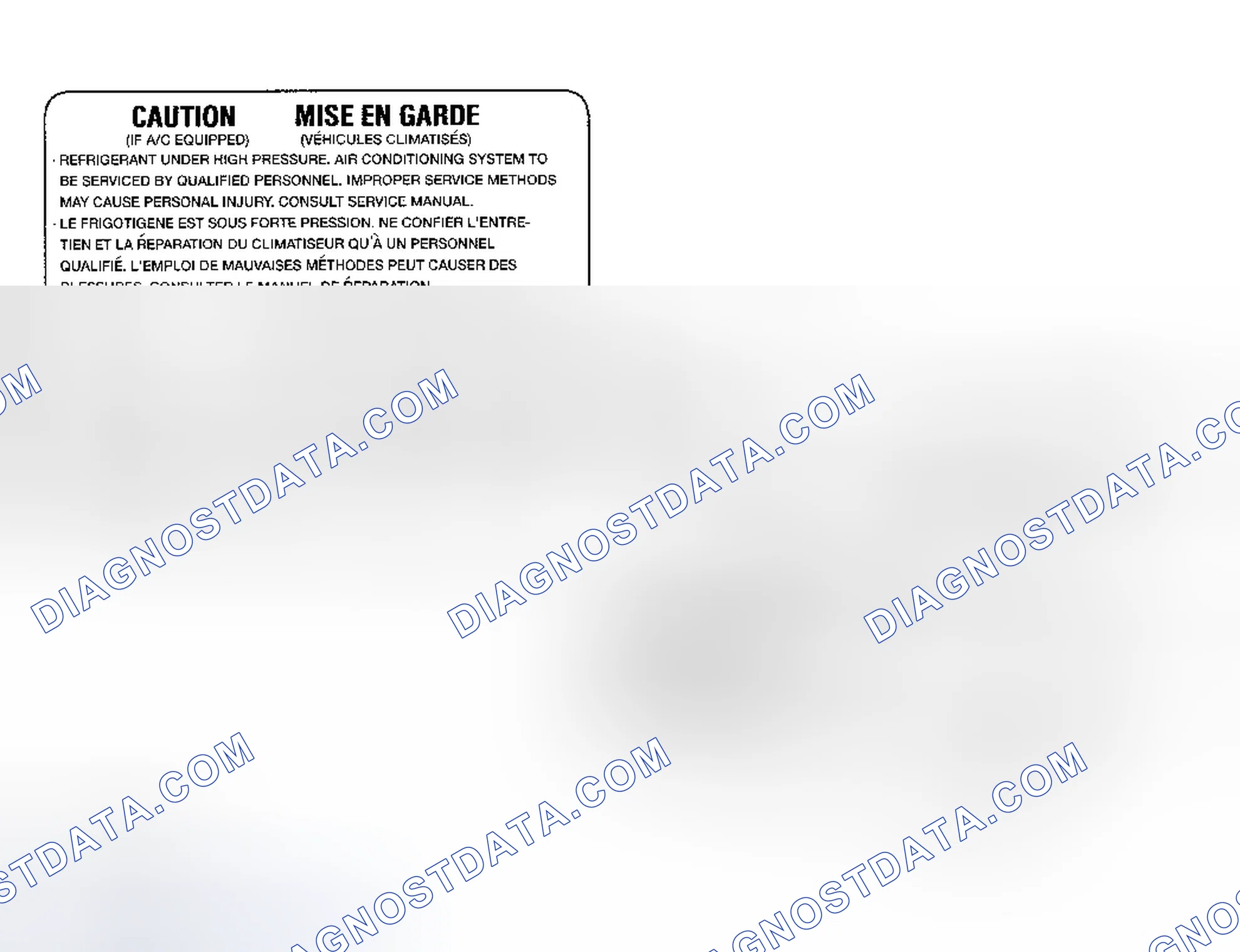 Scheme 5: Underhood A/C Specification Labels