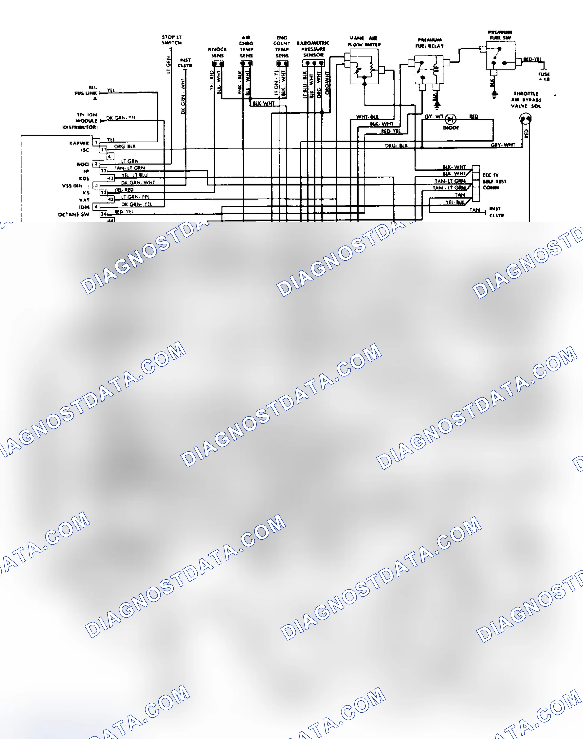 Scheme 107: 2.3L Turbo MPFI EEC-IV Wiring Diagram (Thunderbird)