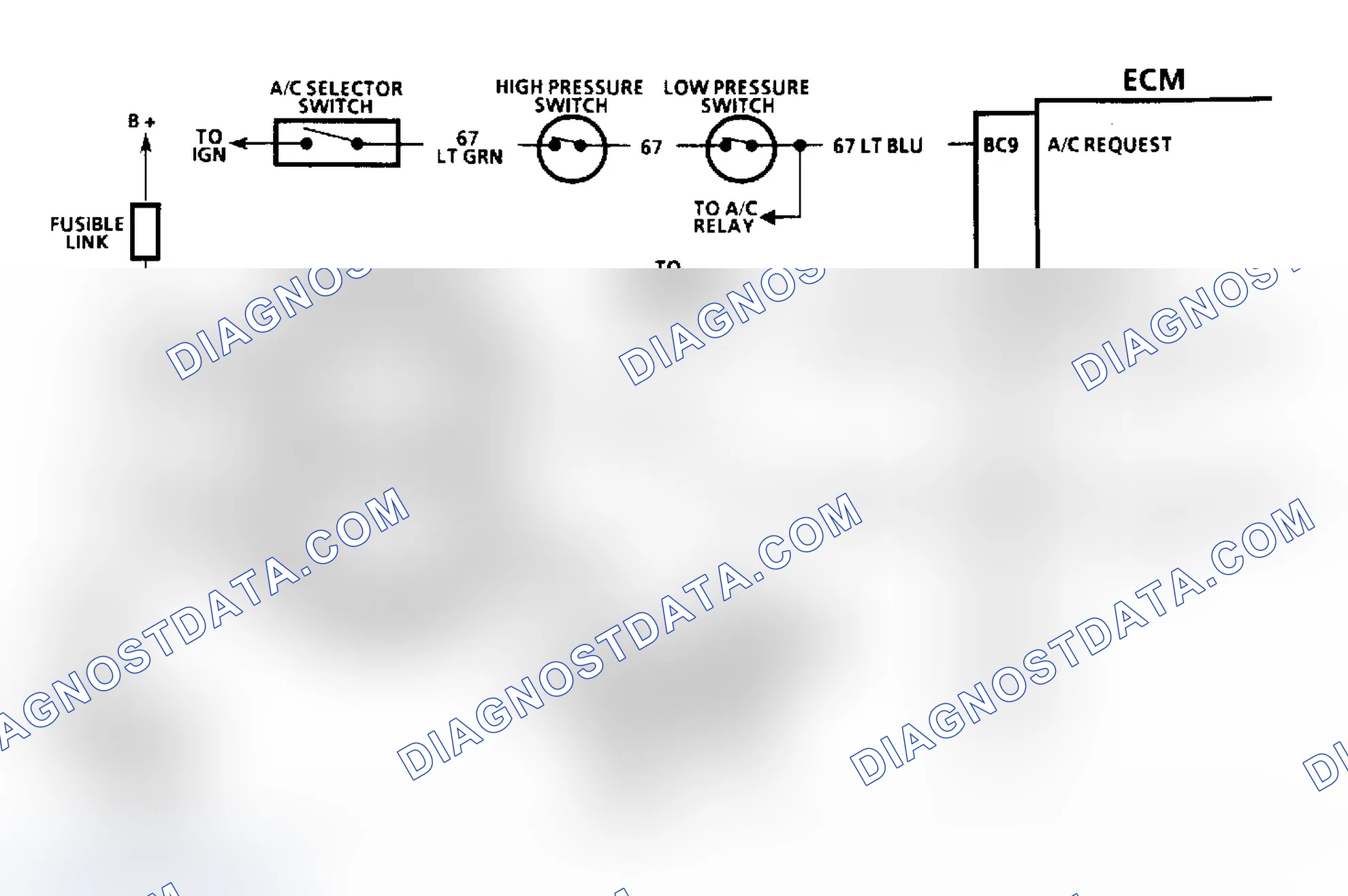 Scheme 472: Chart C12B, Schematic, No Cooling Fan(s) (3.3L "A" Body)