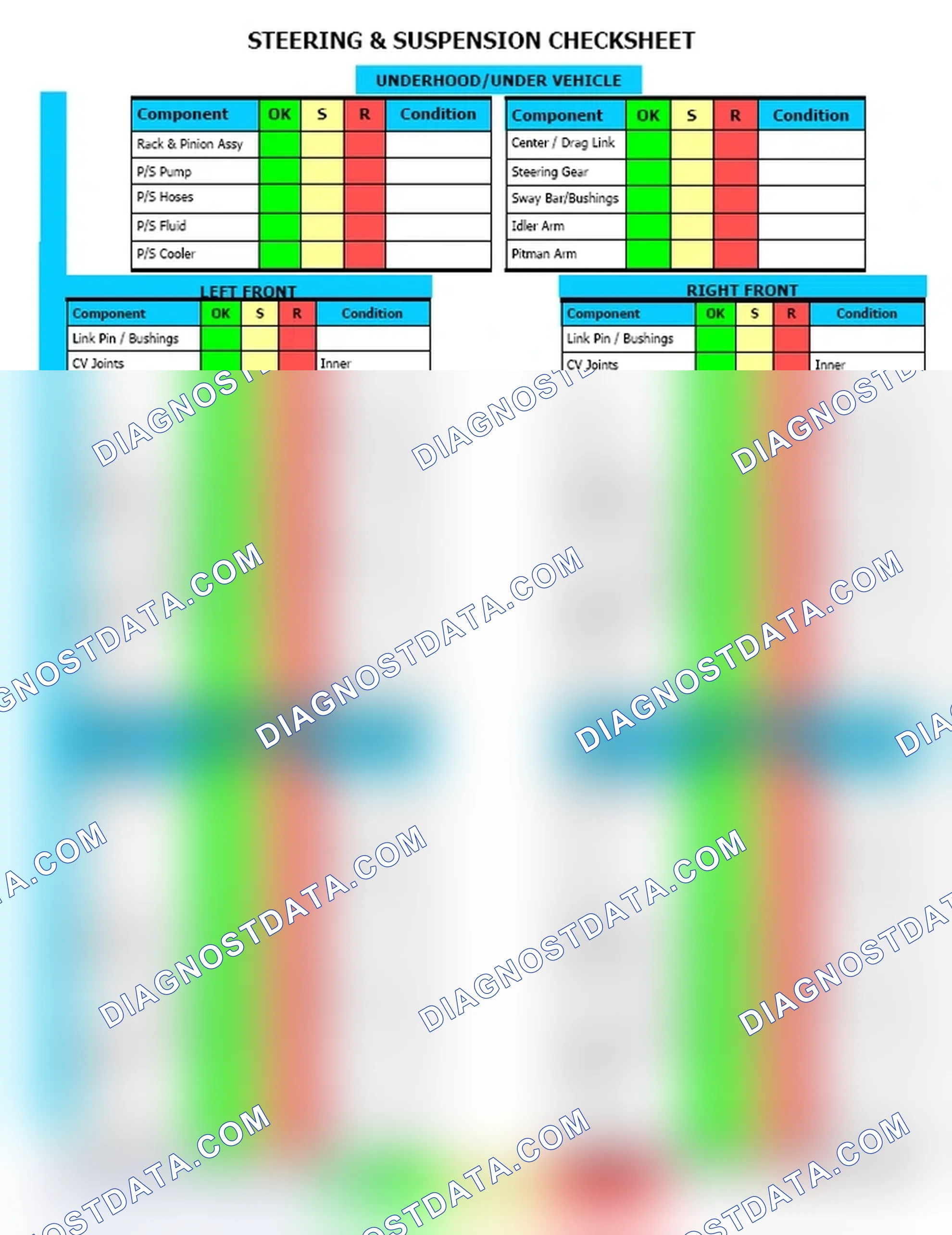 Scheme 12: Steering & Suspension Checksheet (2 Of 2)