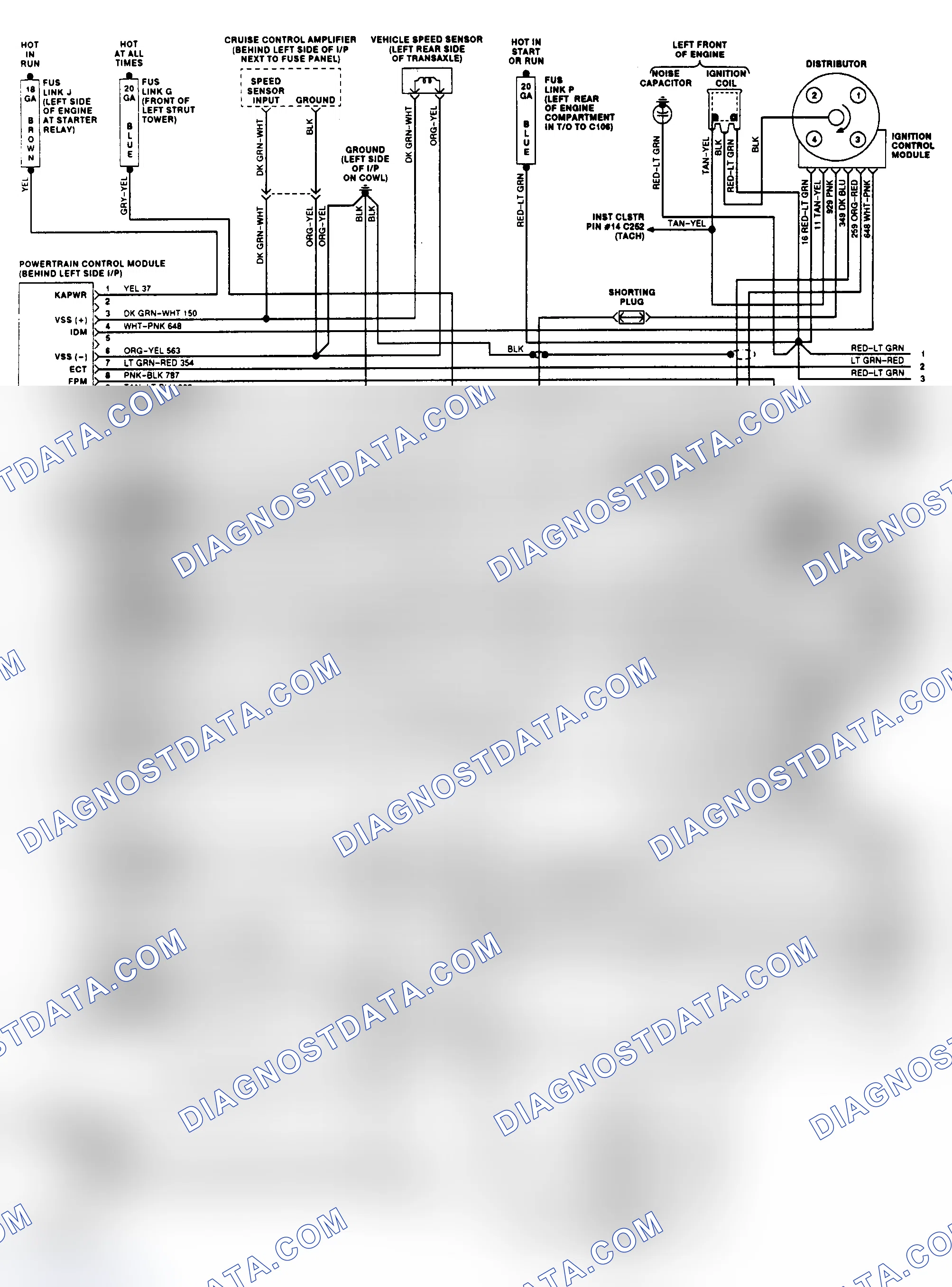 Scheme 151: EEC-IV Wiring Diagram (Tempo/Topaz 2.3L - 1 of 2)