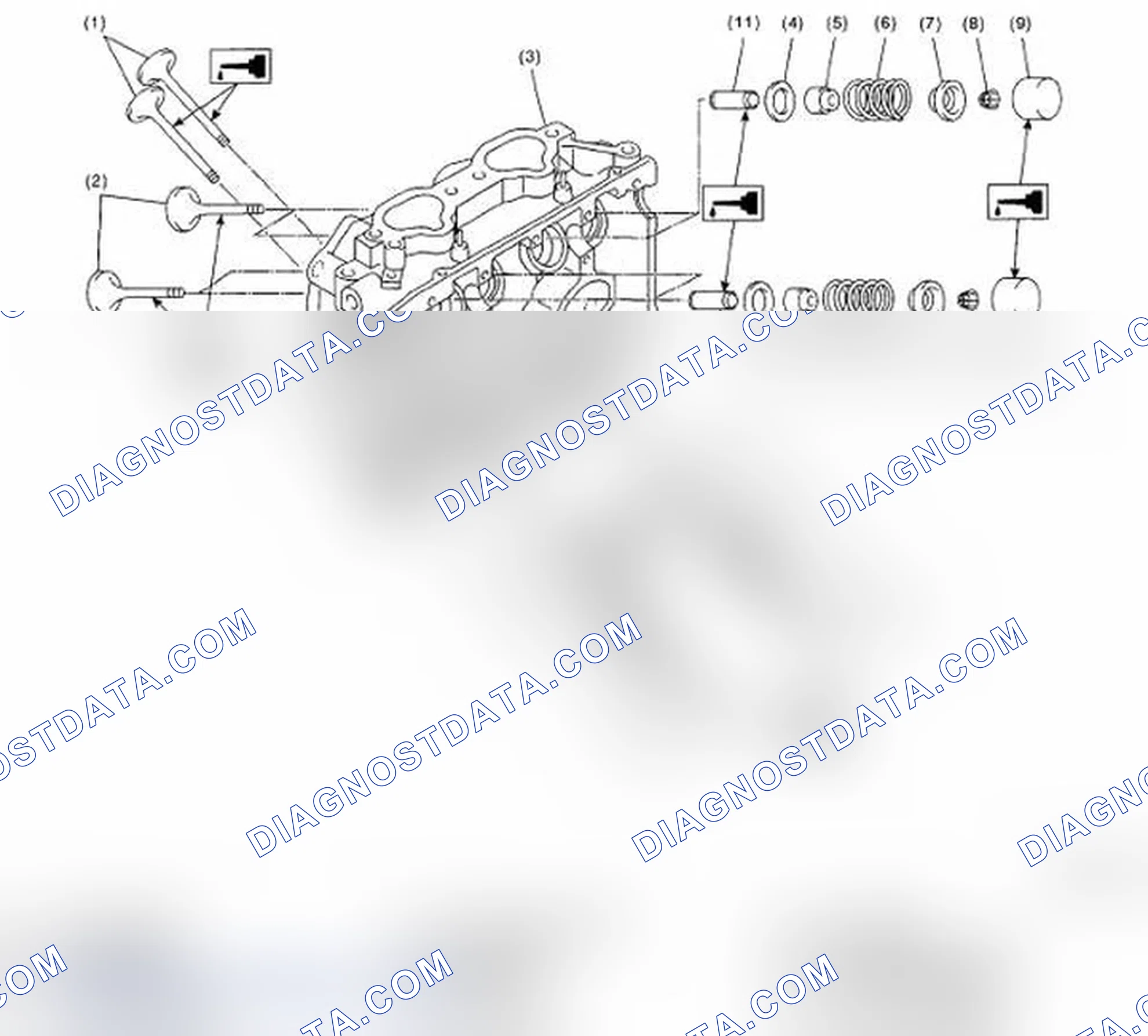 Scheme 497: Identifying Cylinder Head And Valve Assembly Components With Torque Specification