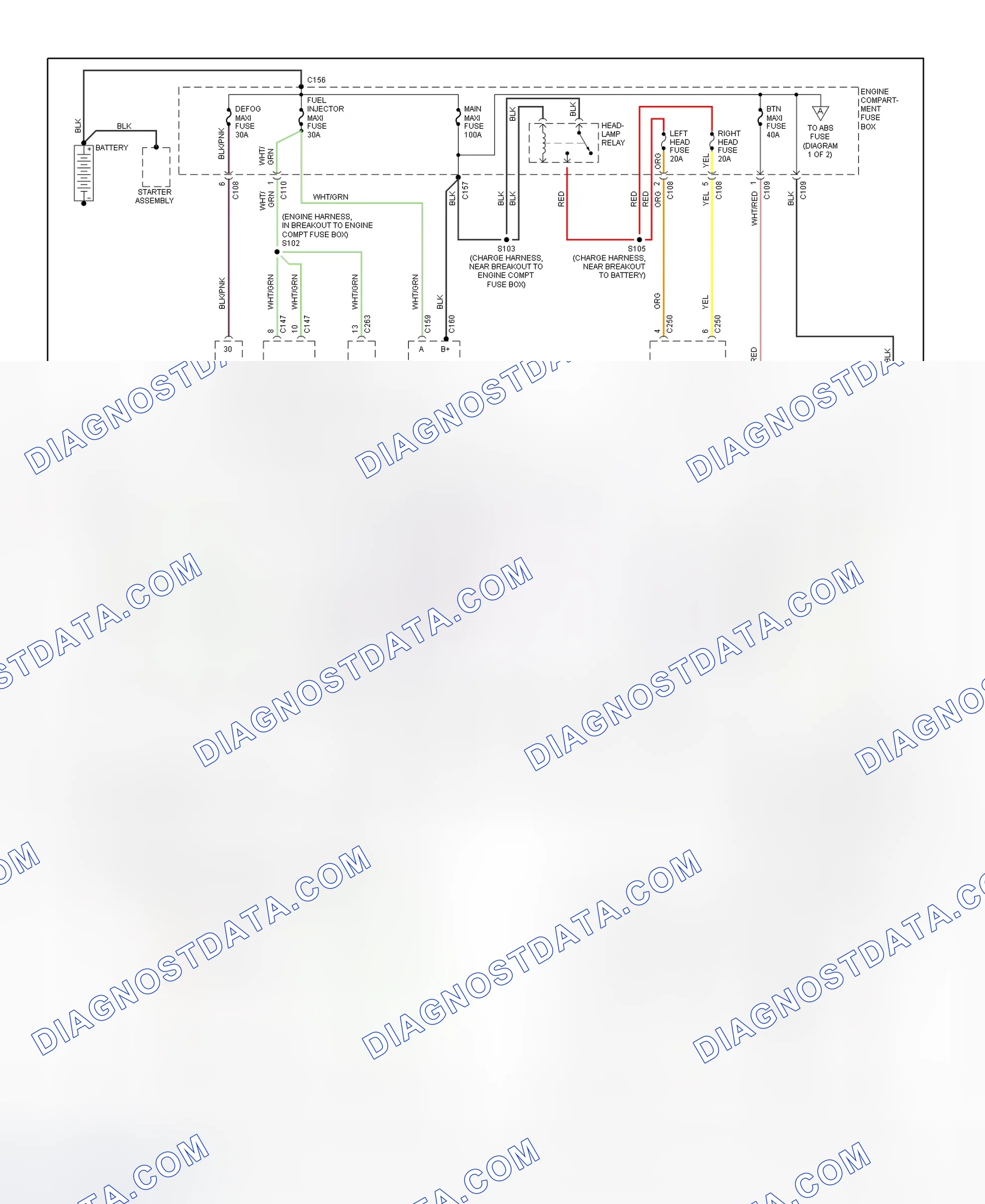 Scheme 6: Power Distribution Wiring Diagram (1 Of 2)
