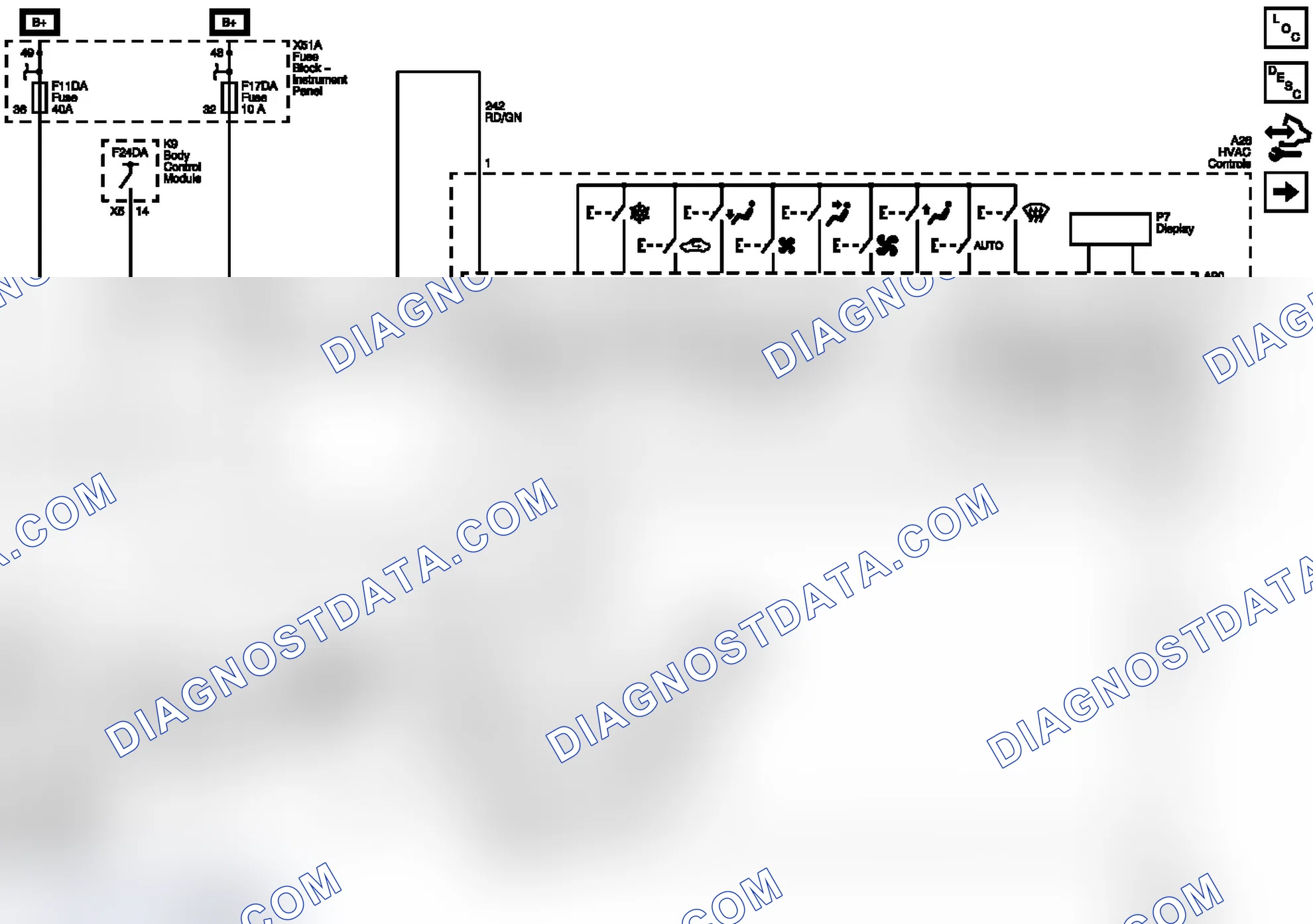 Scheme 53: Power, Ground, Serial Data, Blower Control and HVAC Control Inputs Wiring Schematics