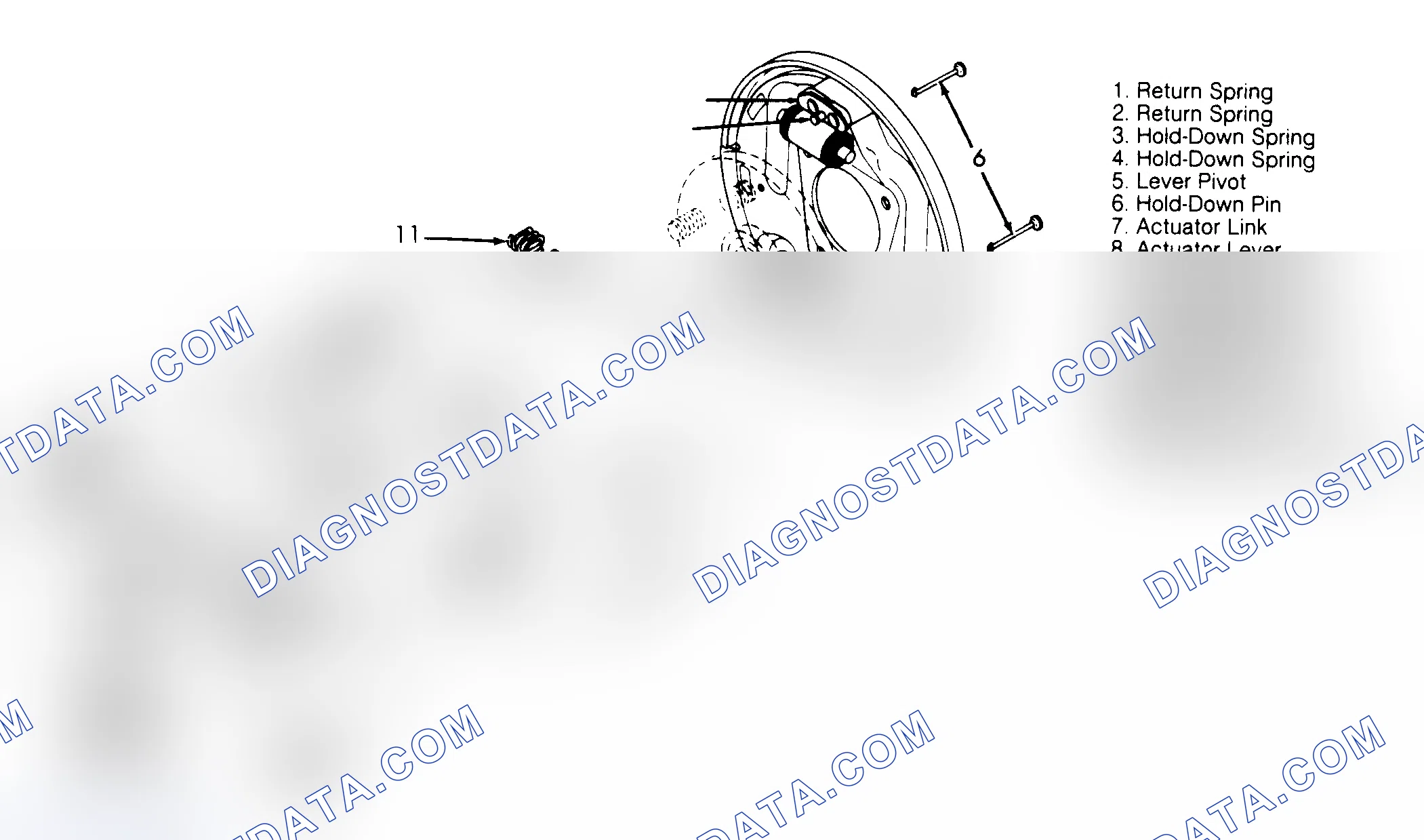 Scheme 15: Exploded View Of Rear Brake Shoe Assembly (Lumina APV, Silhouette & Trans Sport)