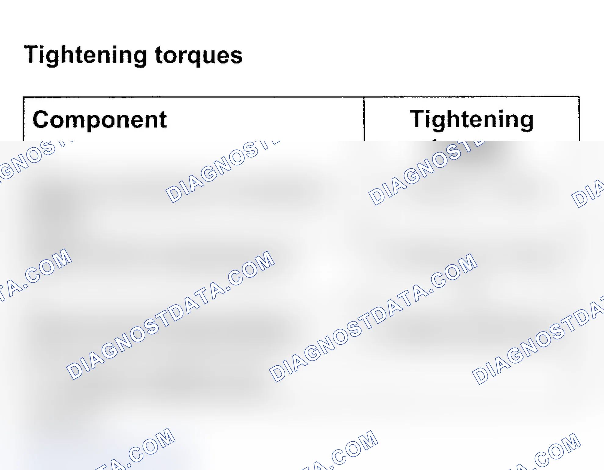 Scheme 29: TORQUE SPECIFICATIONS