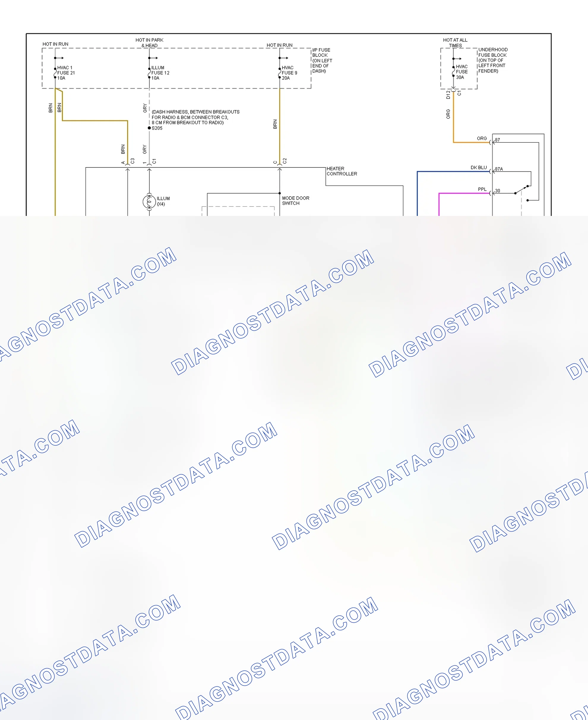 Fig. 26: Heater System Wiring Diagram (Sonoma & S10)