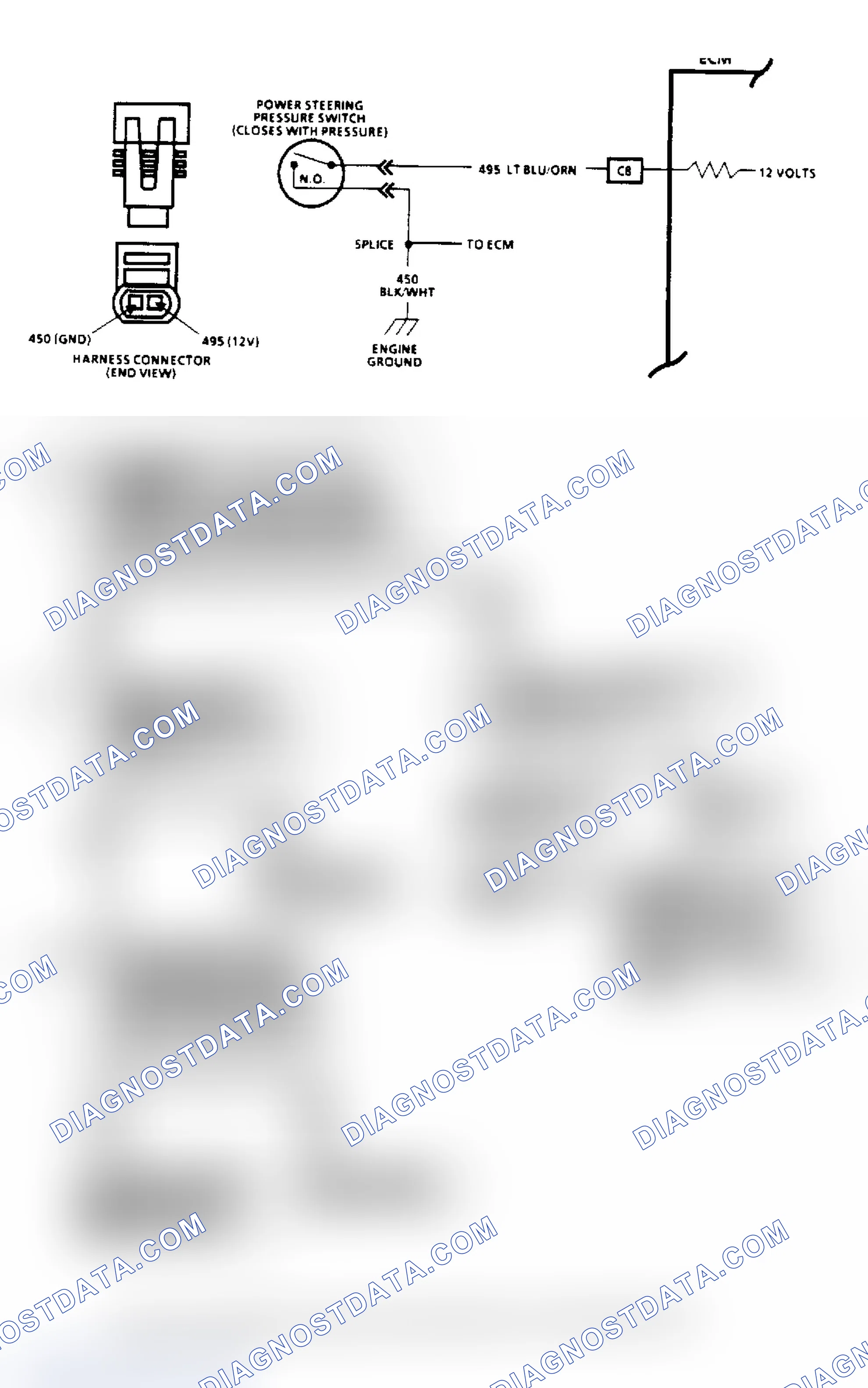Scheme 113: Power Steering Pressure Switch (2.5L) - Flow Chart & Schematic