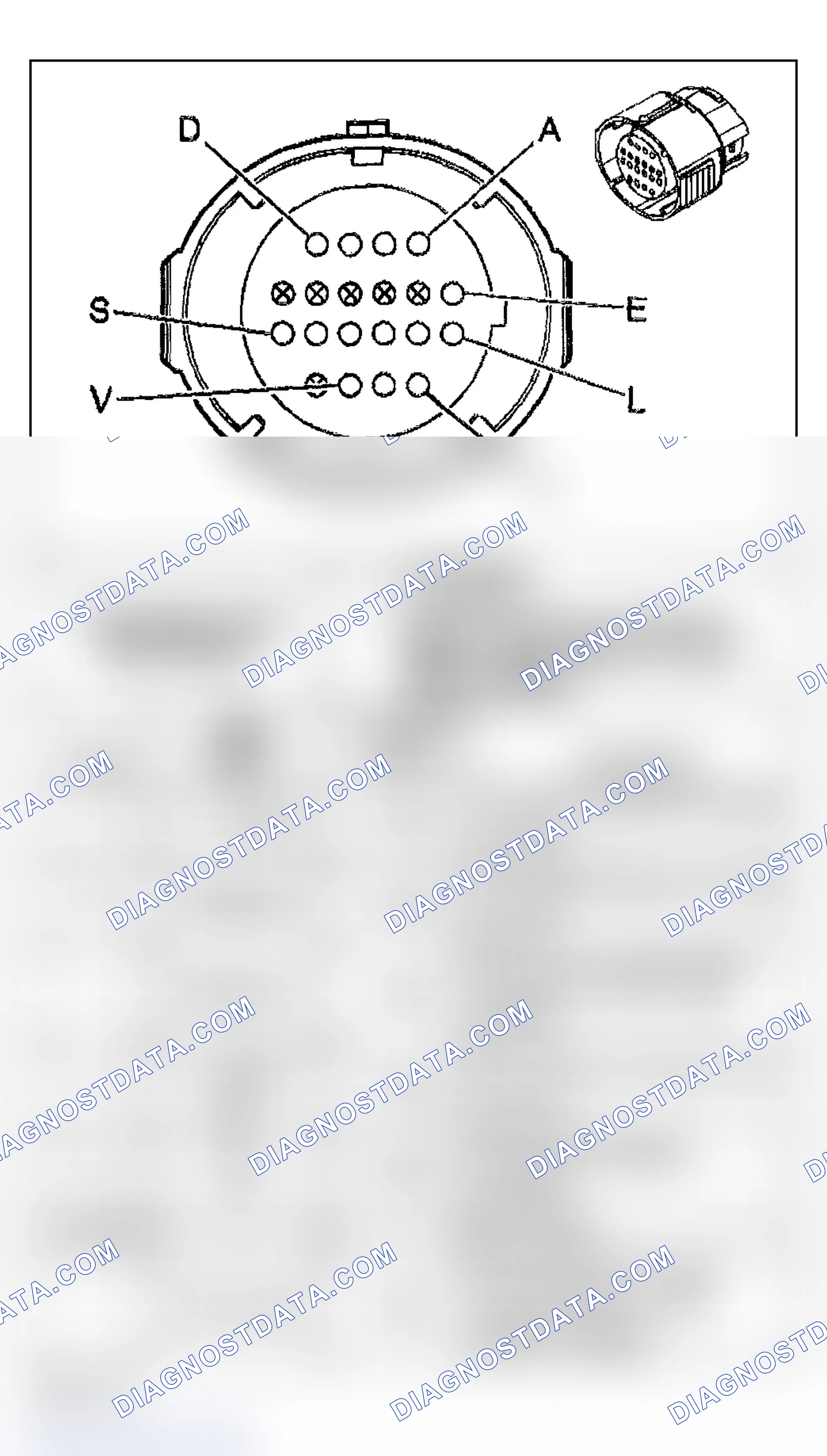 Scheme 243: Automatic Transmission In-line 20-Way (C175) Connector End View