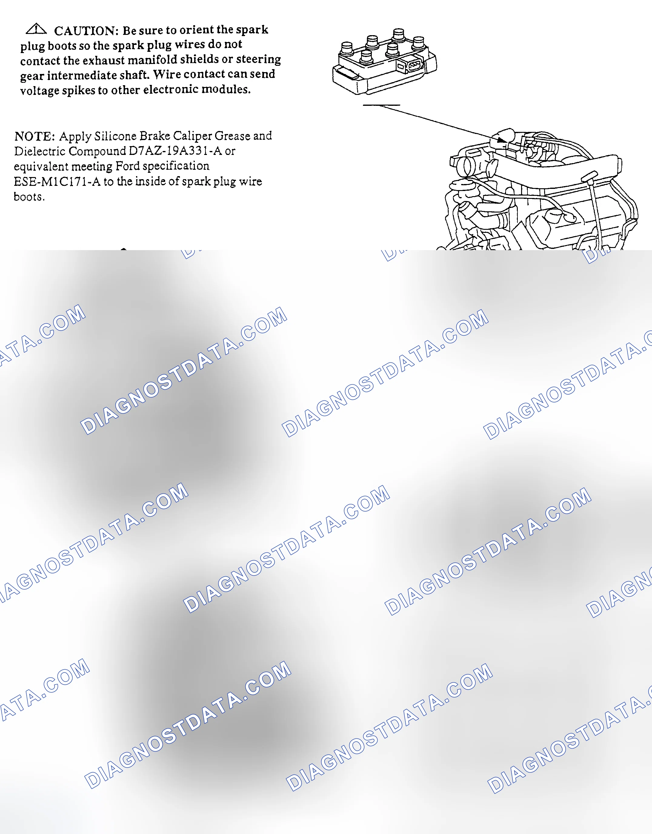 Scheme 14: Spark Plug Wire Routing (4.2L - E-Series)