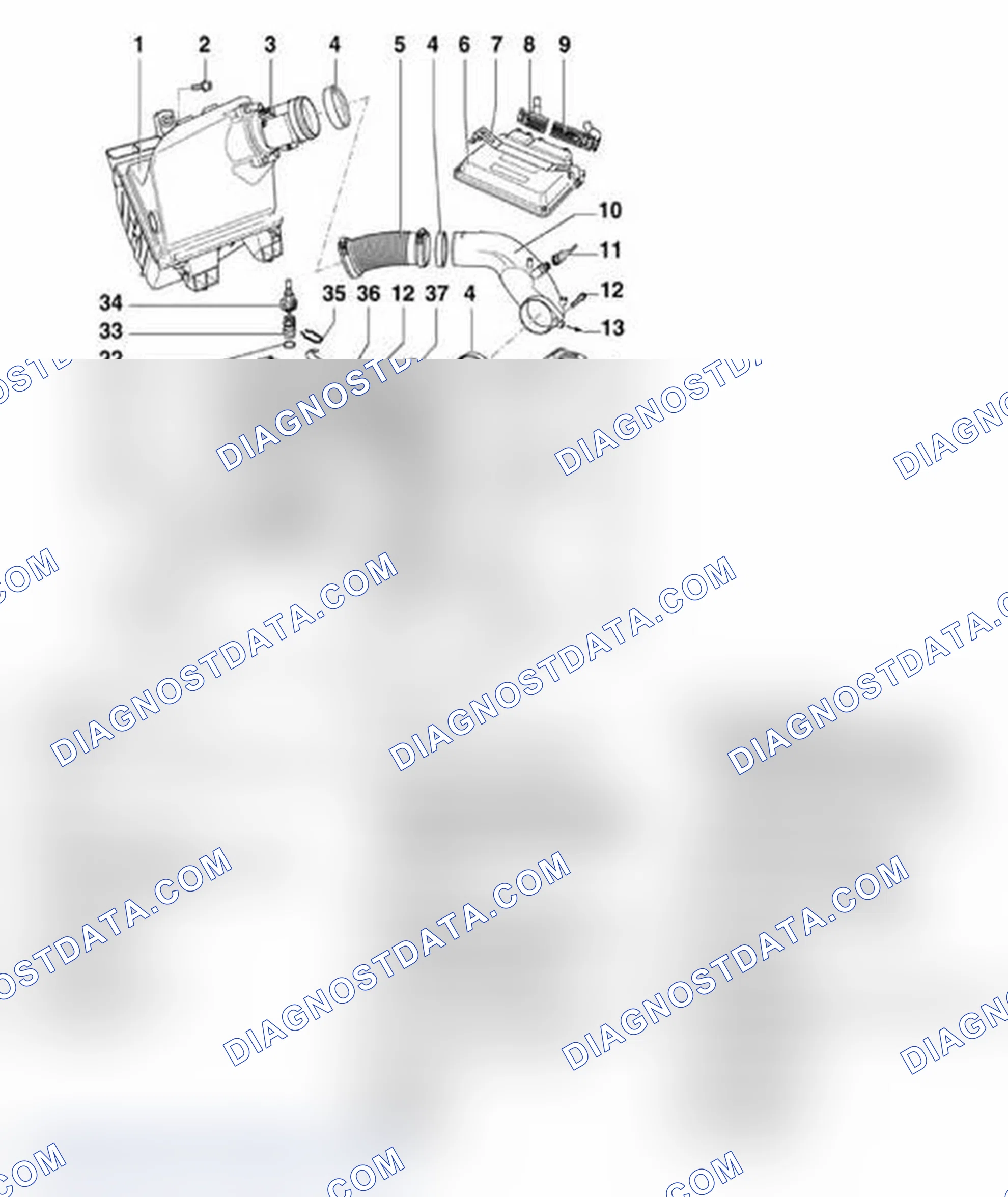 Scheme 625: Exploded View Of Air Filter Housing And Intake Manifold Components